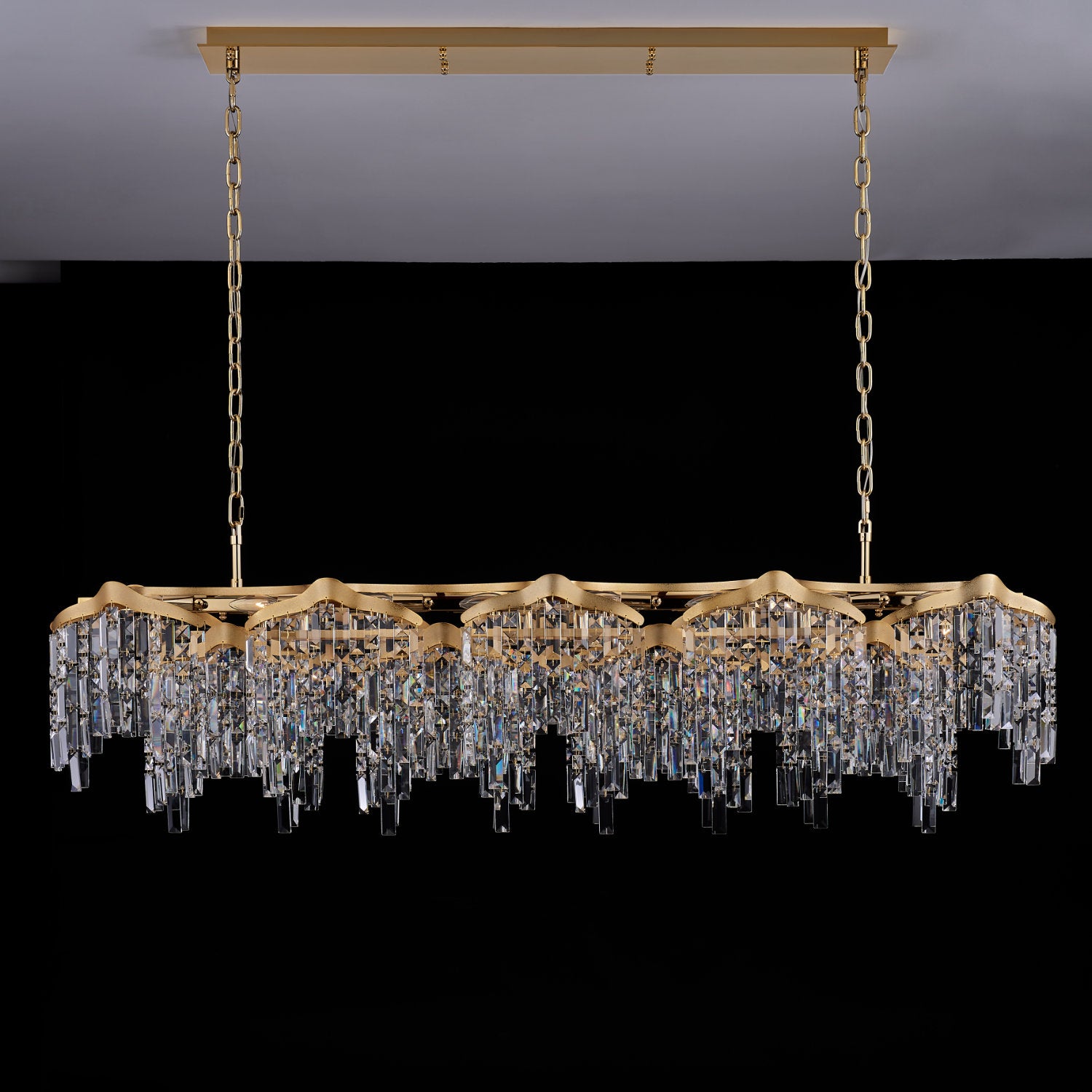 19'' Cadere 24 Light Two Tone 18K Gold Linear Pendant