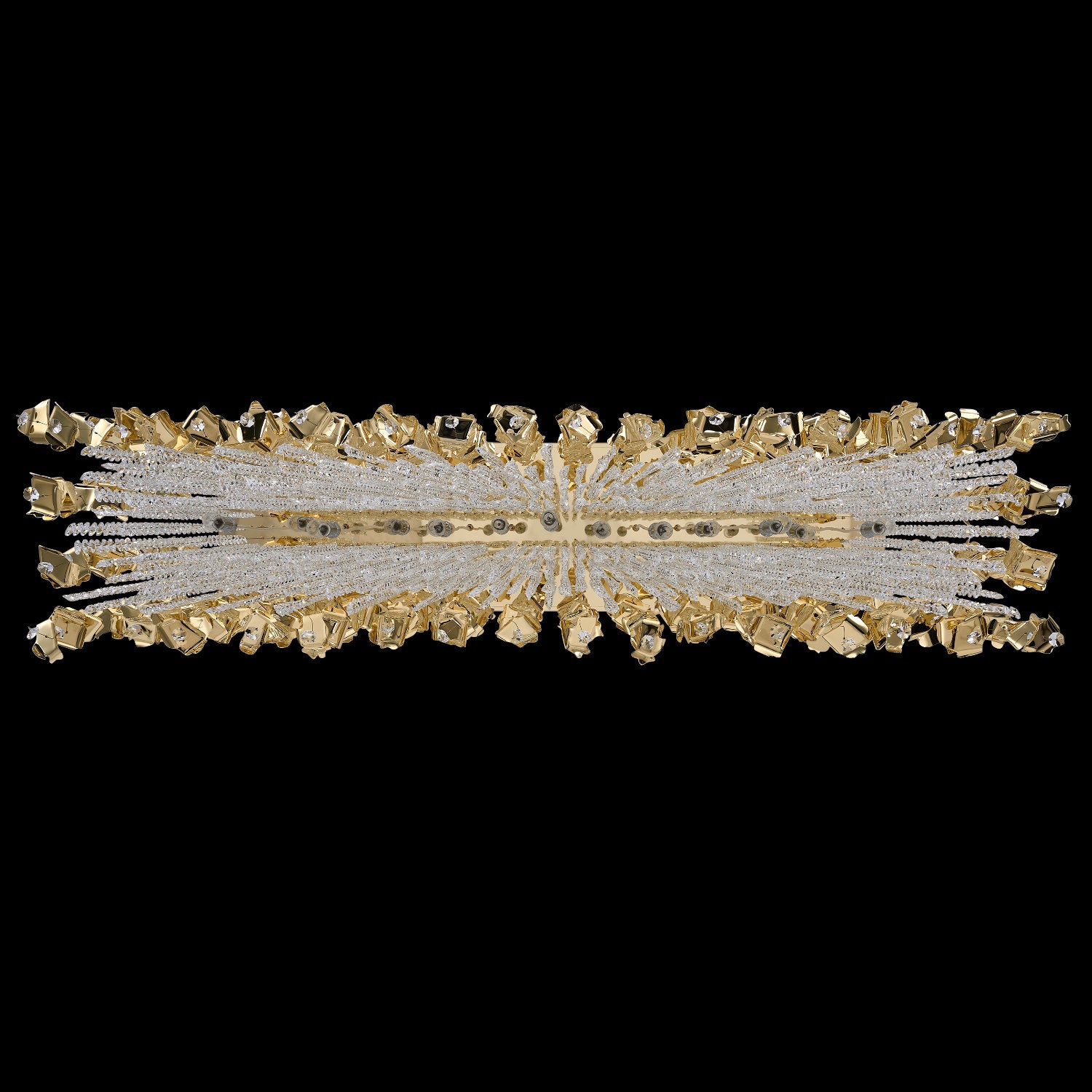 24'' Custom 13 Light 18k Gold Linear Pendant