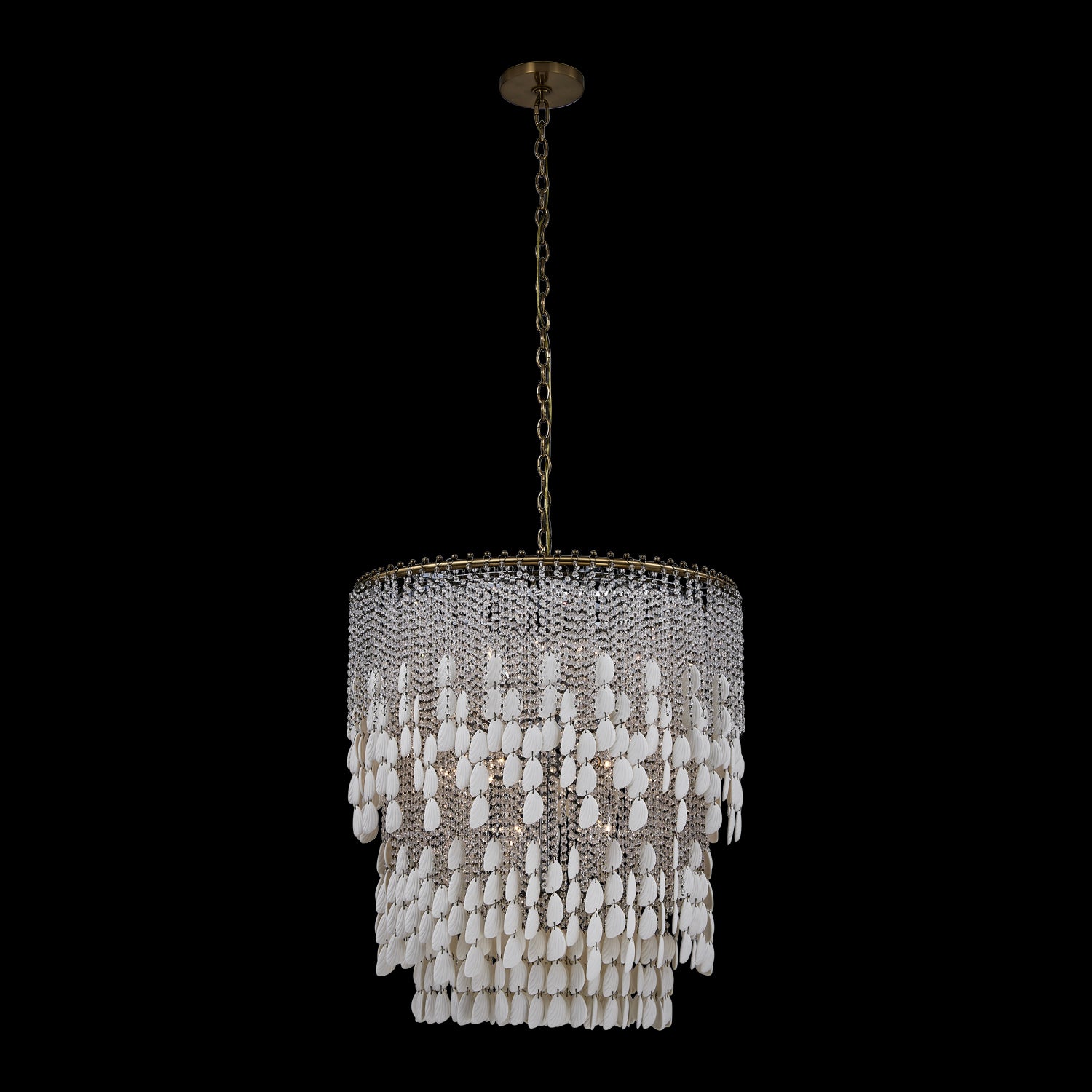 31'' Farfalle 18 Light Brushed Champagne Gold Chandelier