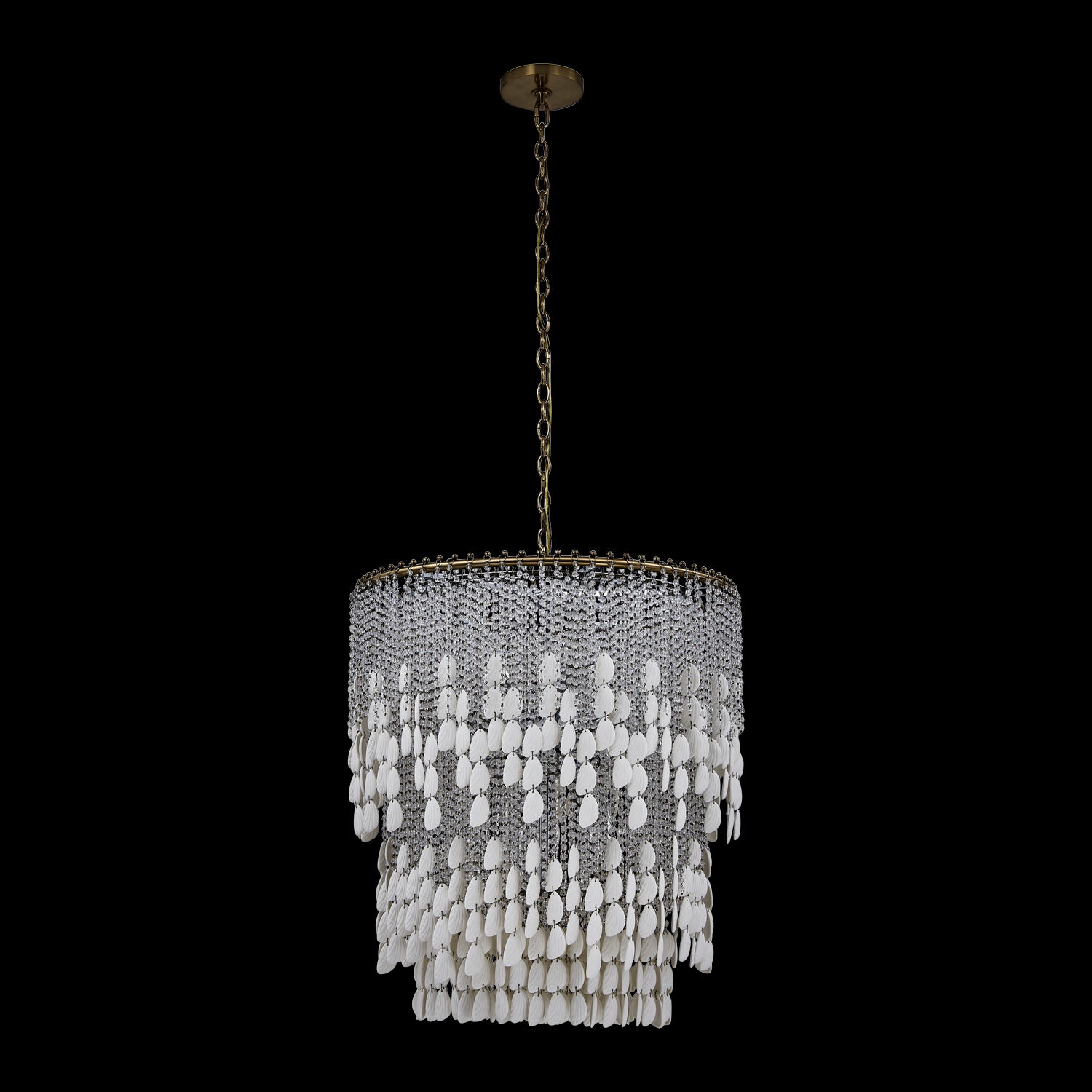 31'' Farfalle 18 Light Brushed Champagne Gold Chandelier