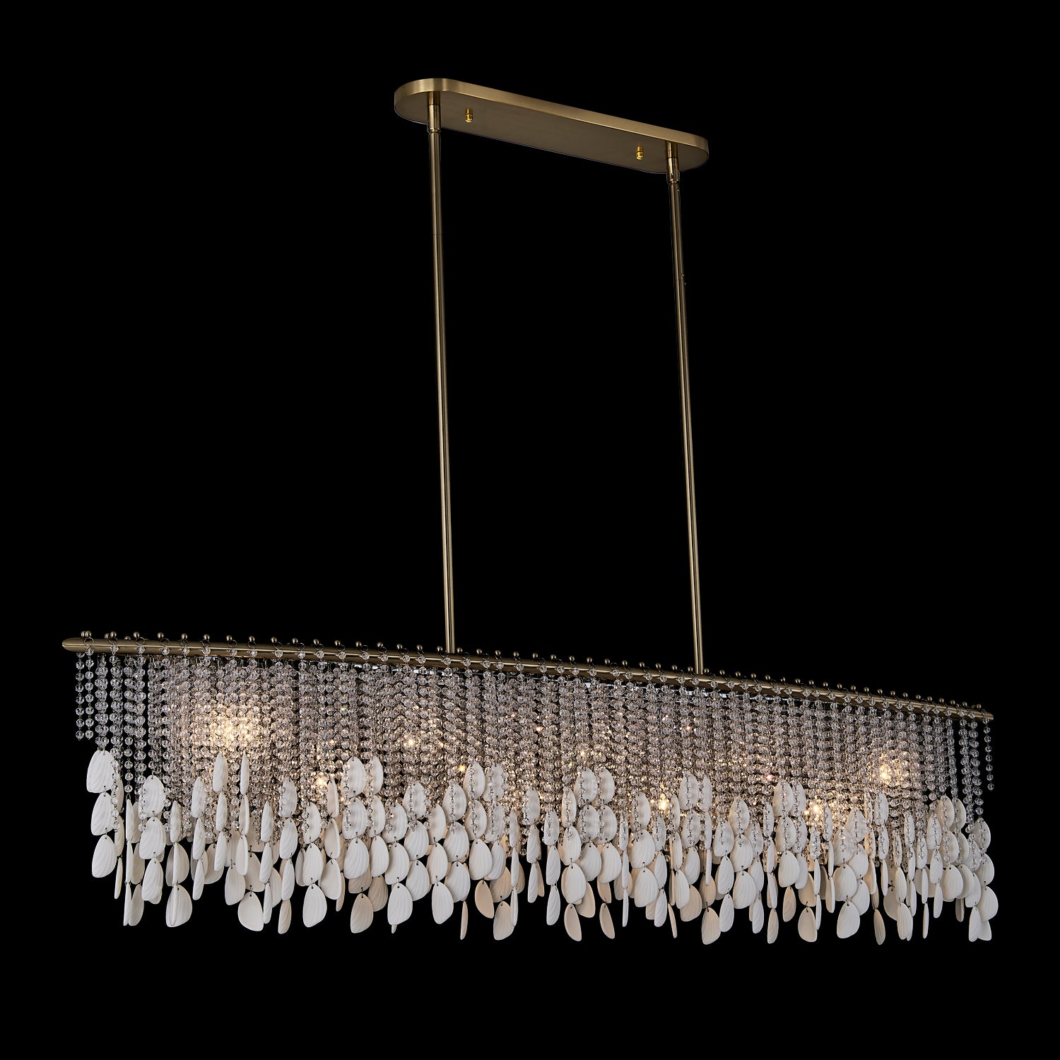 15'' Farfalle 9 Light Brushed Champagne Gold Linear Pendant