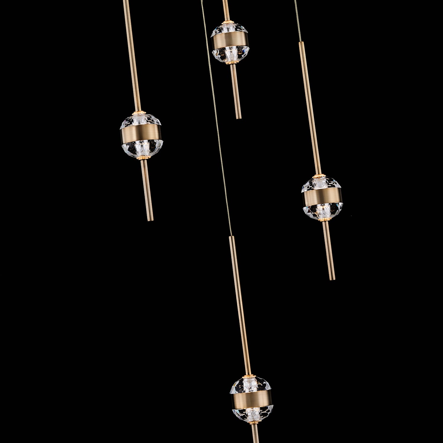 14'' Goccia 12 Light Winter Brass Chandelier