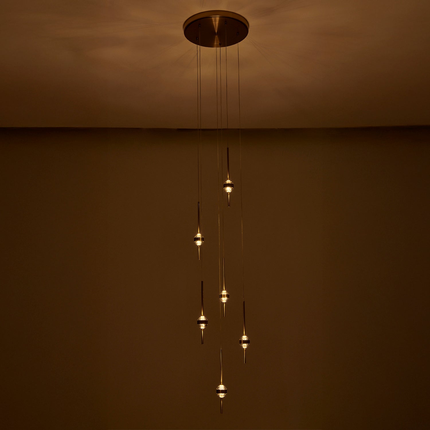 14'' Goccia 12 Light Winter Brass Chandelier