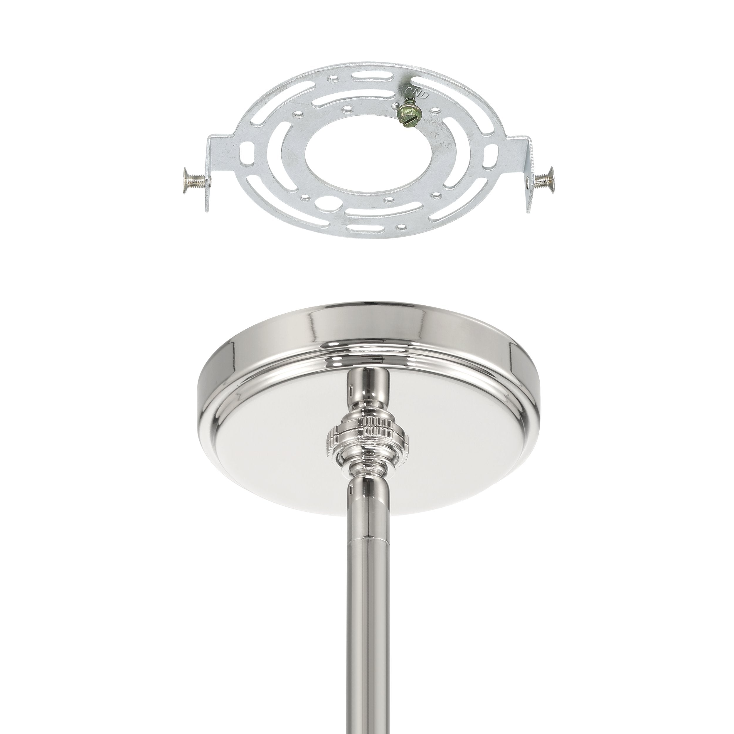 Stockholm 16-inch 4-light Polished Nickel Convertible Pendant with Opal Glass Shades