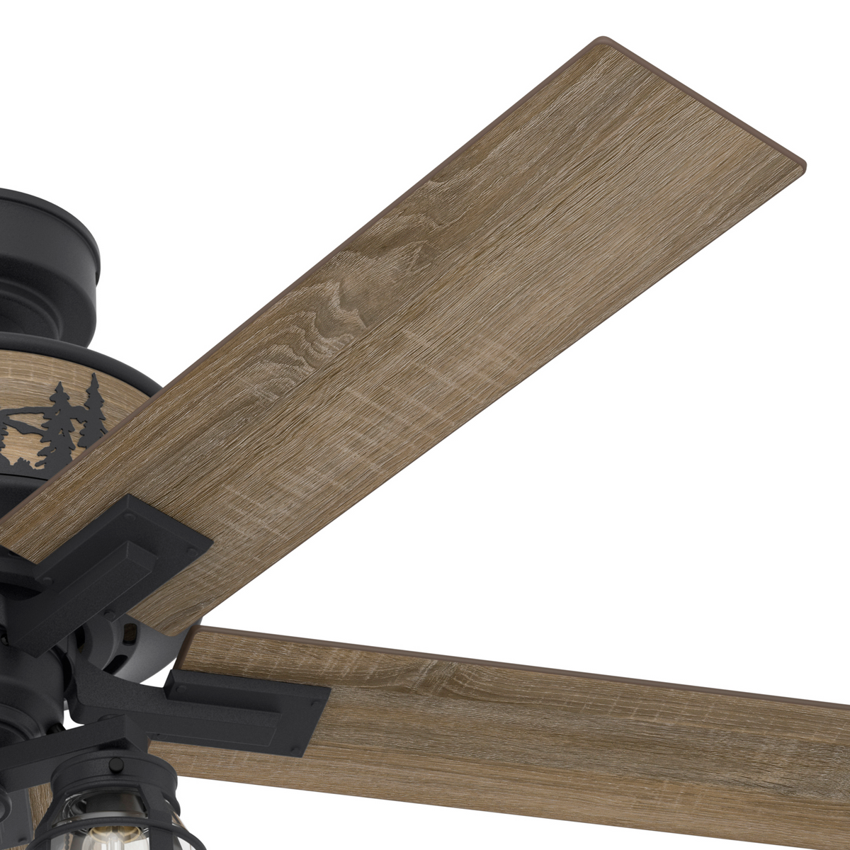 52 inch Vista Natural Black Iron Ceiling Fan with LED Light Kit and Pull Chain
