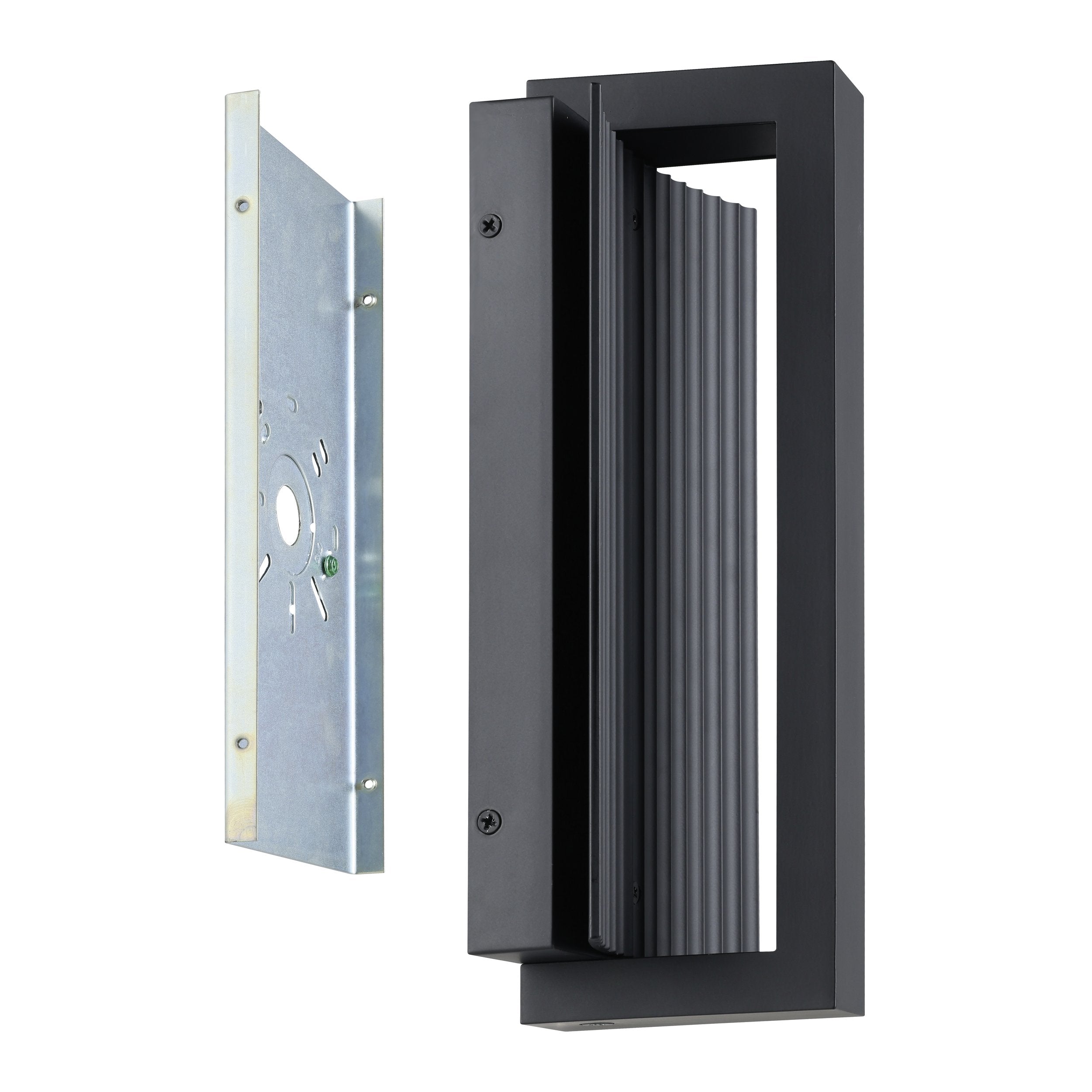 Jubilee 12-inch Matte Black 5CCT LED Exterior Wall Sconce