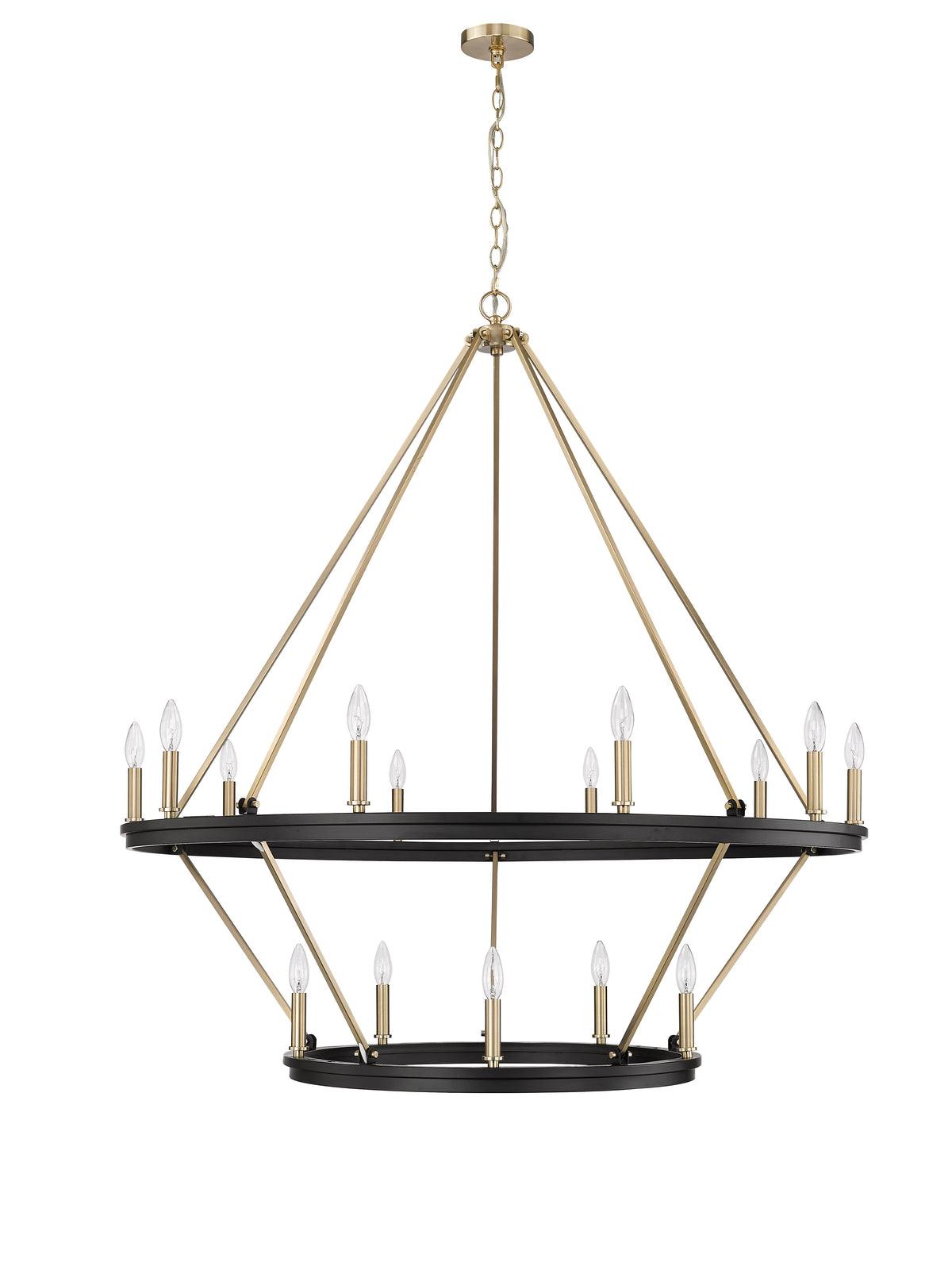 48.5'' Carruth Matte Black/Modern Gold 15 Light Chandelier