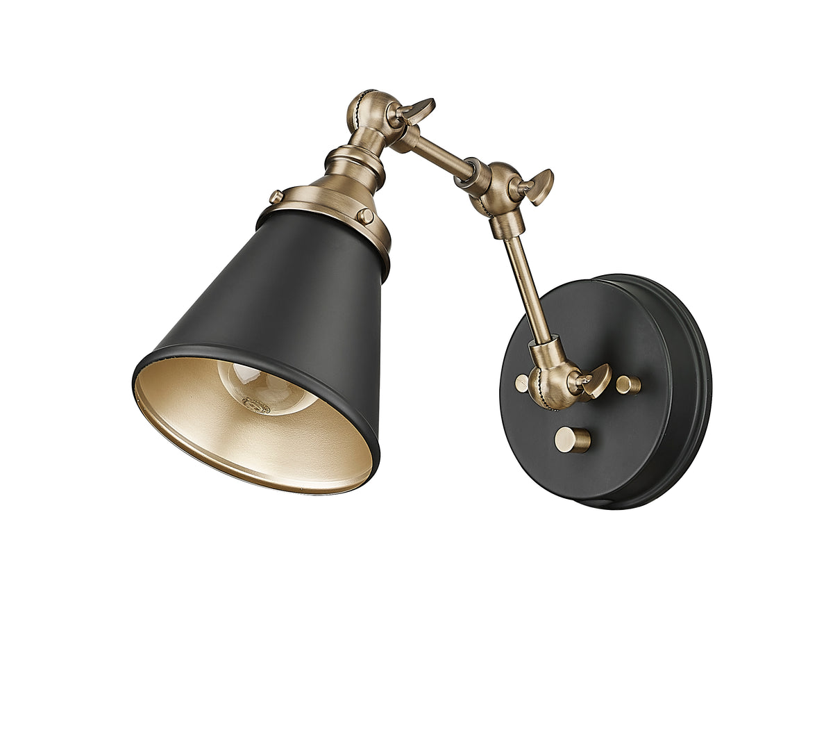 5'' Edith Matte Black/Vintage Brass 1 Light Swing Arm Sconce