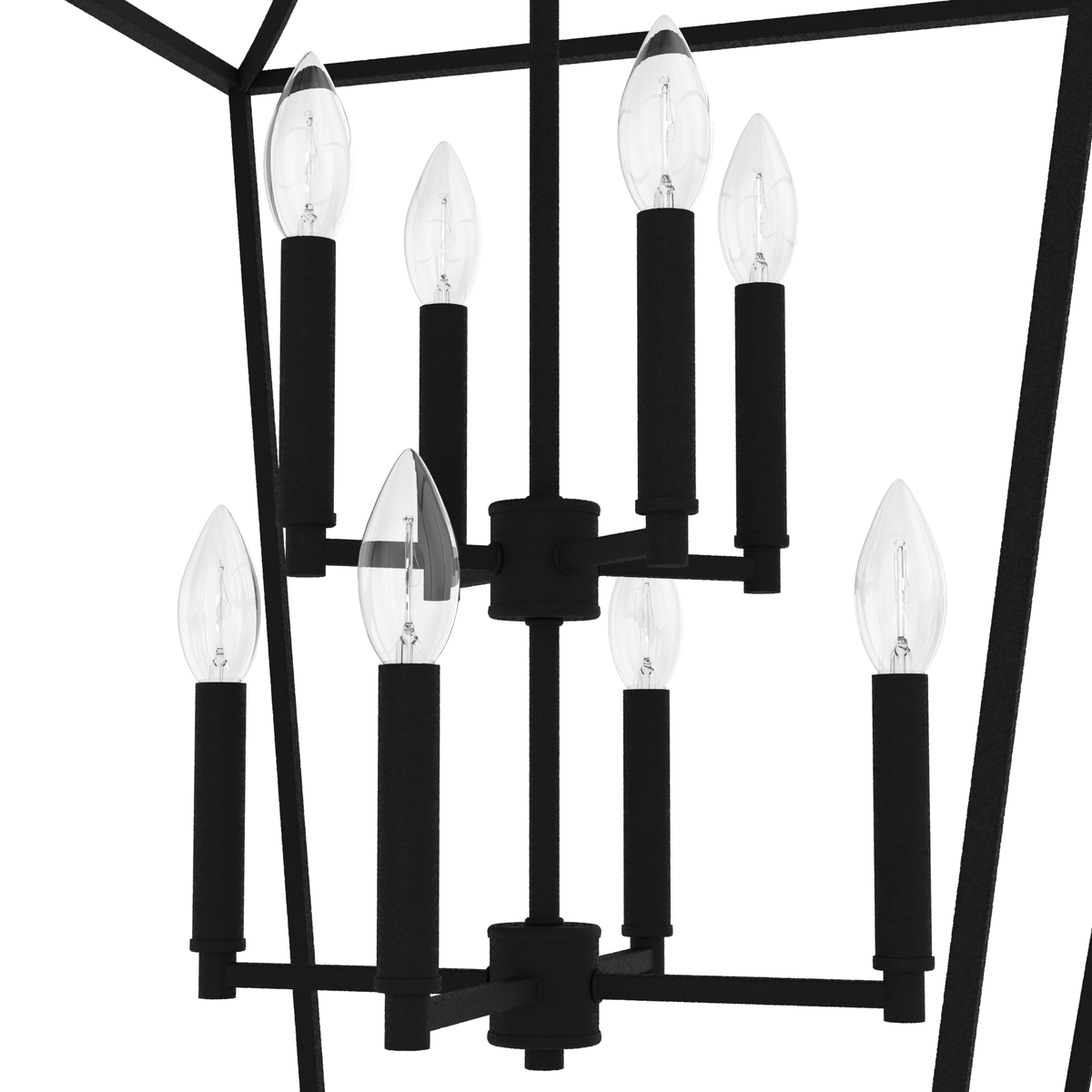 Laurel Ridge 23-inch 8-light Natural Black Iron Lantern Pendant