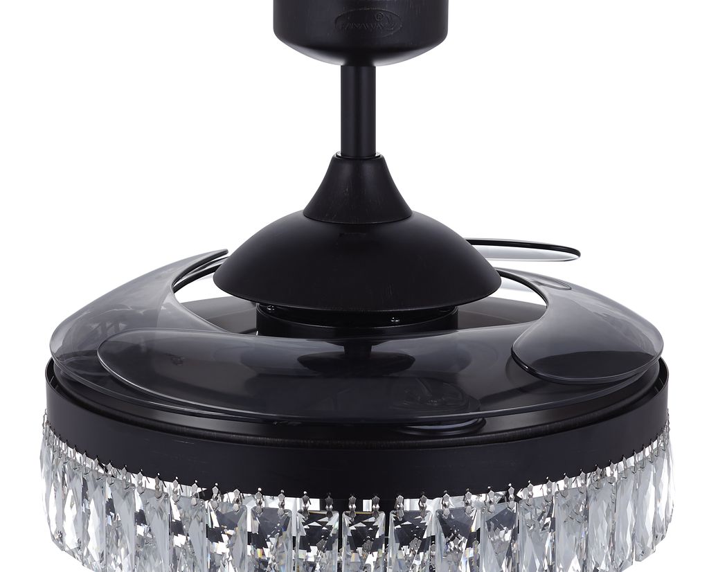 48 Inch Antique Black Retractable Blade Ceiling Fan