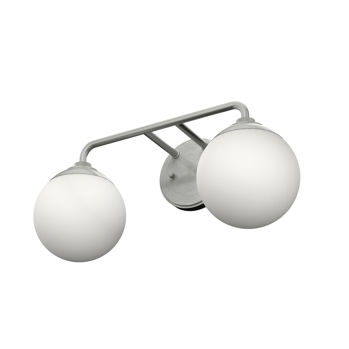 Hepburn 18-inch 2-light Brushed Nickel Vanity Light with Cased White Glass