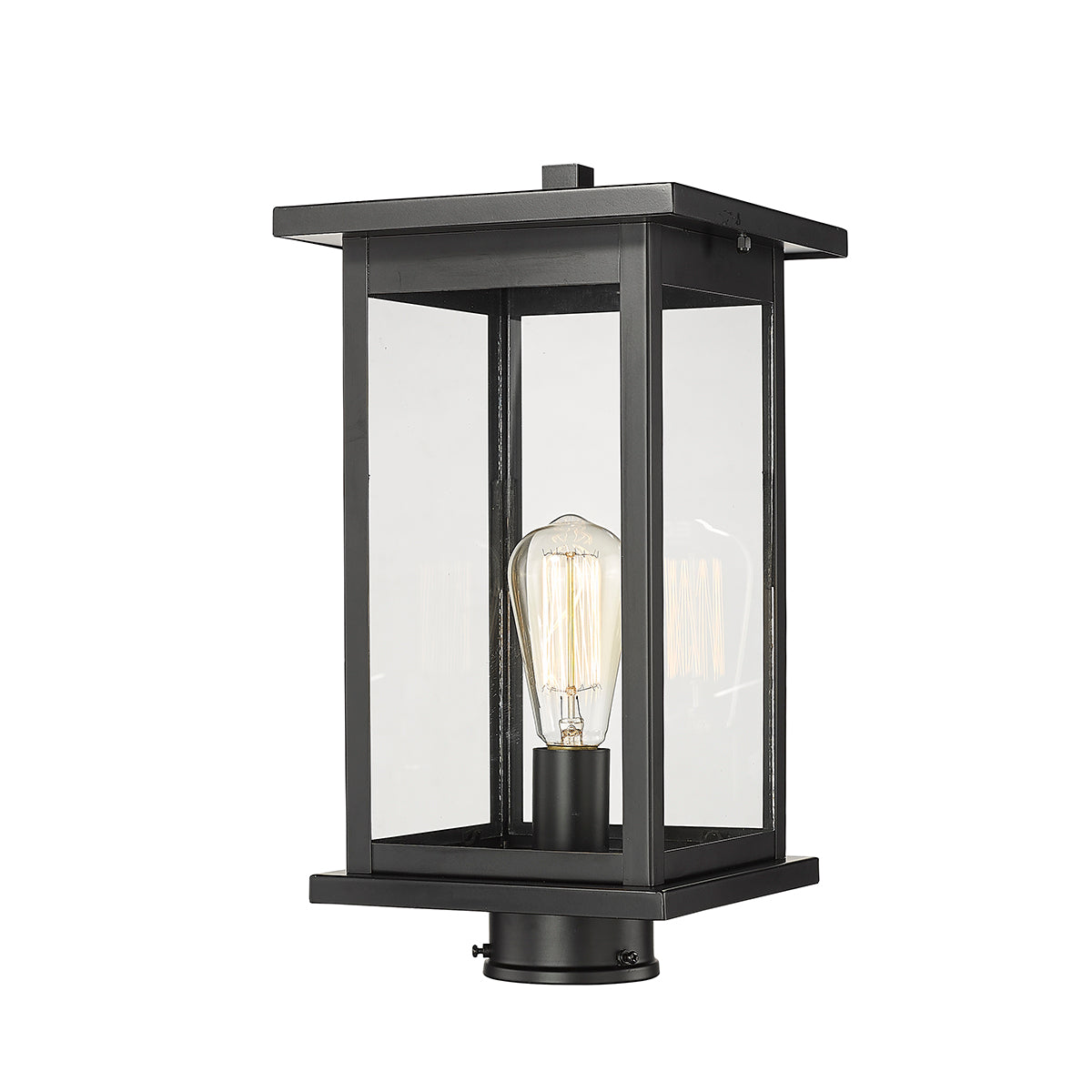 15.5'' Bowton Powder Coated Black 1 Light Post Lantern