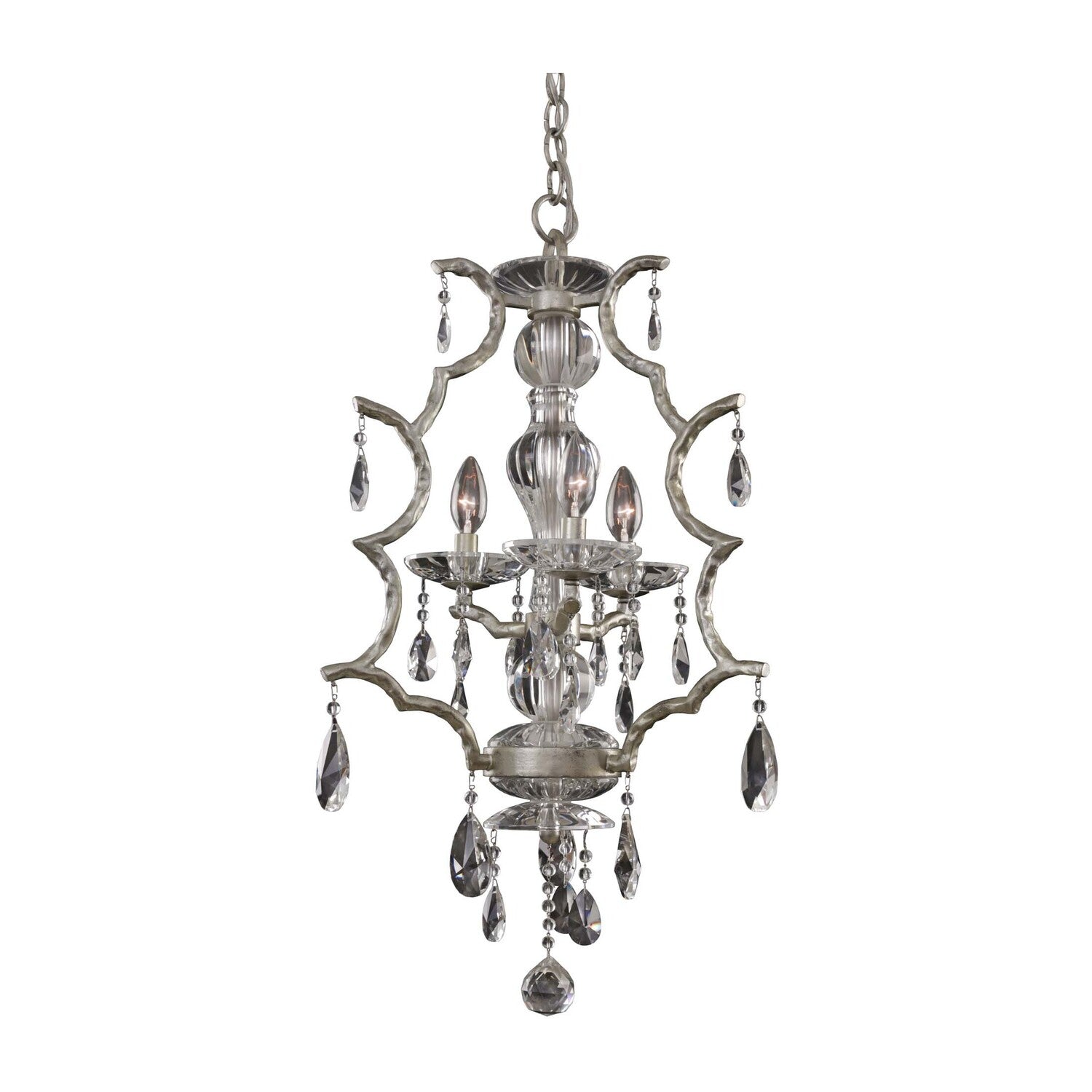 77'' Shorecrest 3 Light Sliver Dollar Chandelier