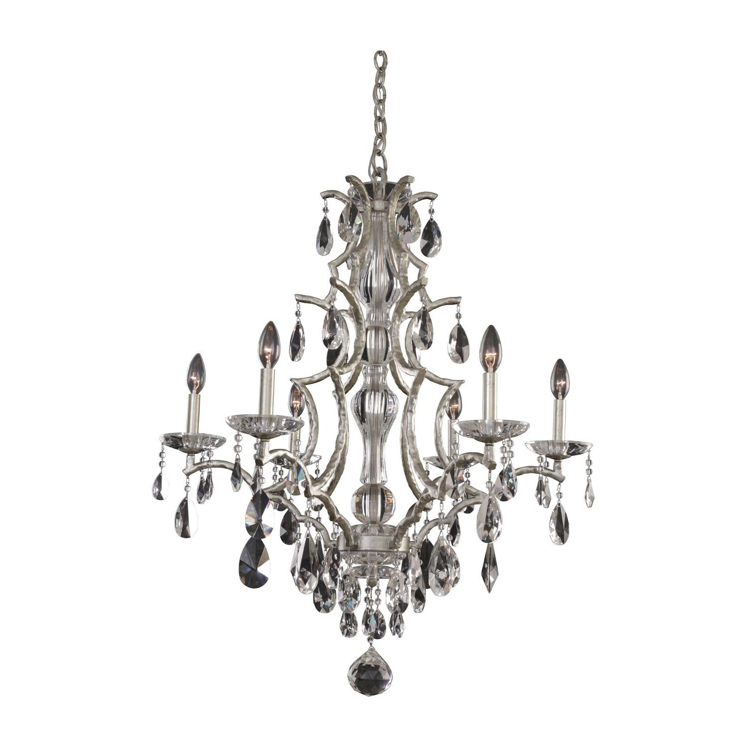 86'' Shorecrest 6 Light Sliver Dollar Chandelier