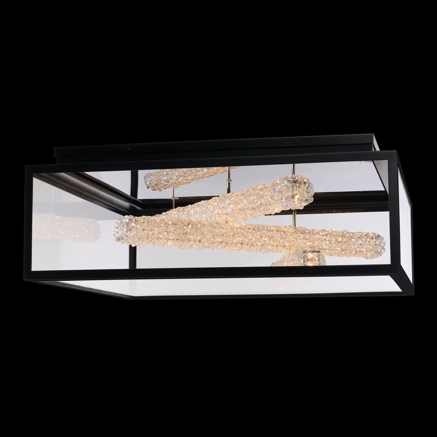12'' Lina 2 Light Matte Black (fluorocarbon) Outdoor Flush Mount