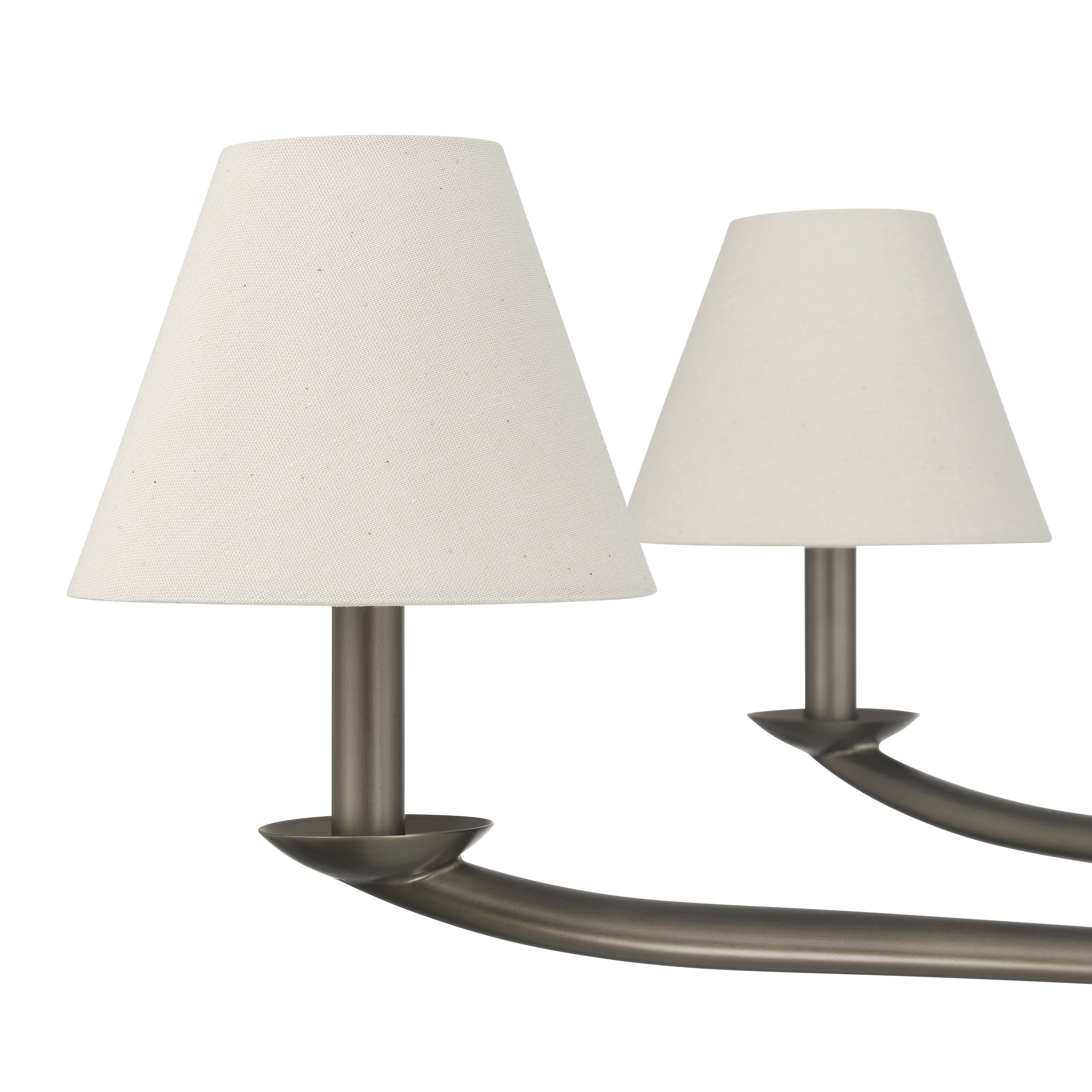 Bethany 42-inch 6-light Forged Bronze Chandelier with Natural Linen Shades