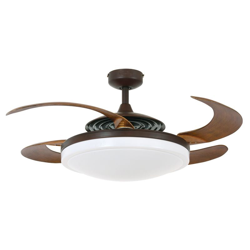 EVO2 48 Inch 3 Light Bronze Fan with Retractable Blades