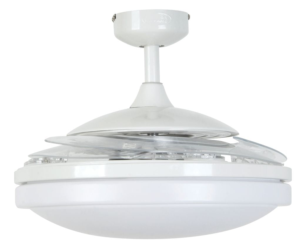EVO2 48 Inch 3 Light White Fan with Retractable Blades