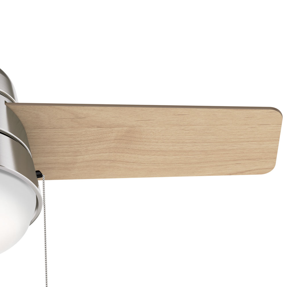 36 inch Aker Brushed Nickel Ceiling Fan with LED Light Kit and Pull Chain