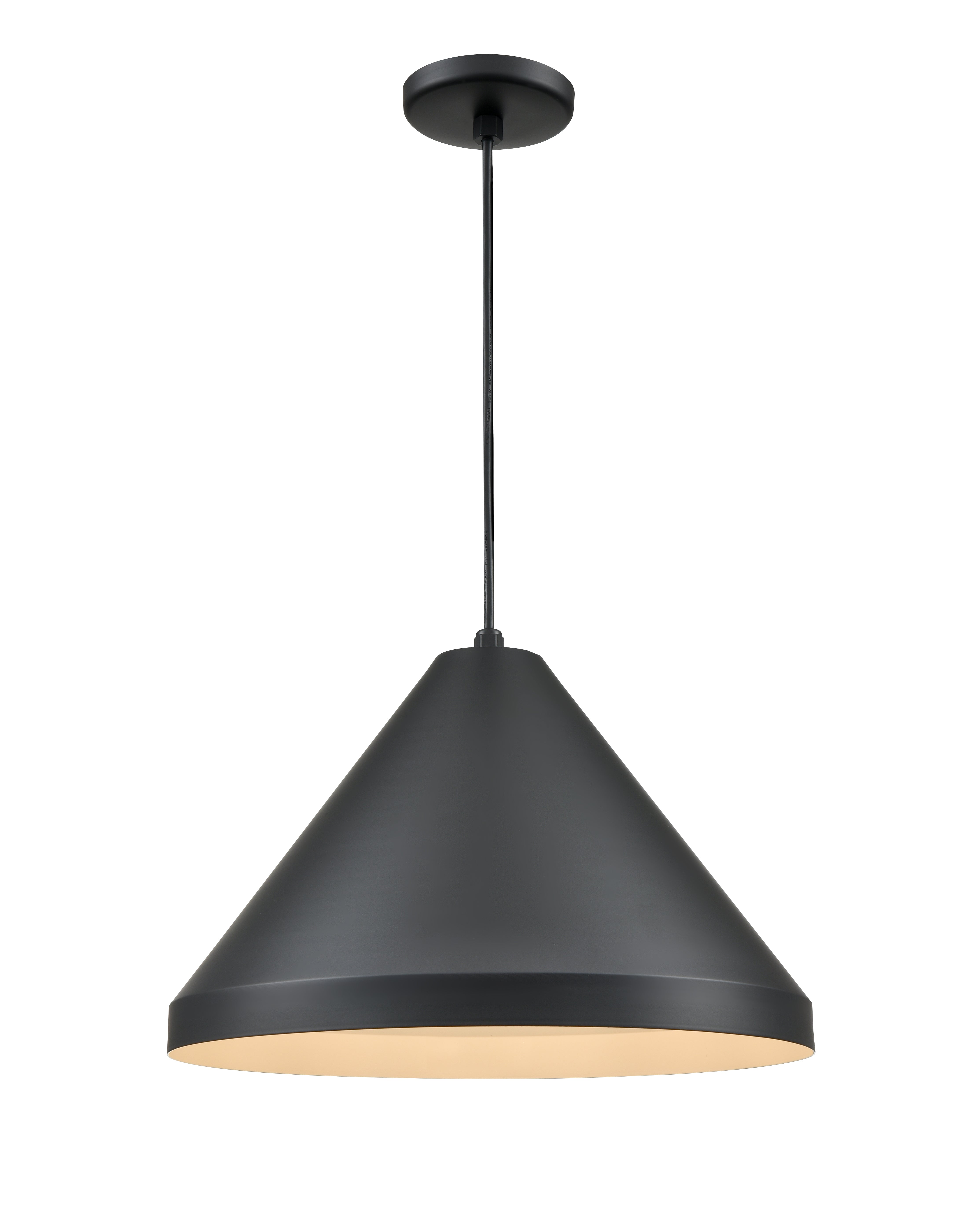13 x 11-inch R Series Satin Black 1-Light Black Glass Cone Pendant Light