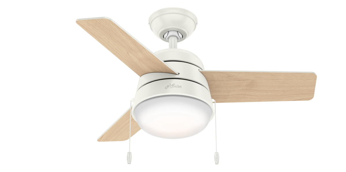 36 inch Aker Fresh White Ceiling Fan with LED Light Kit and Pull Chain