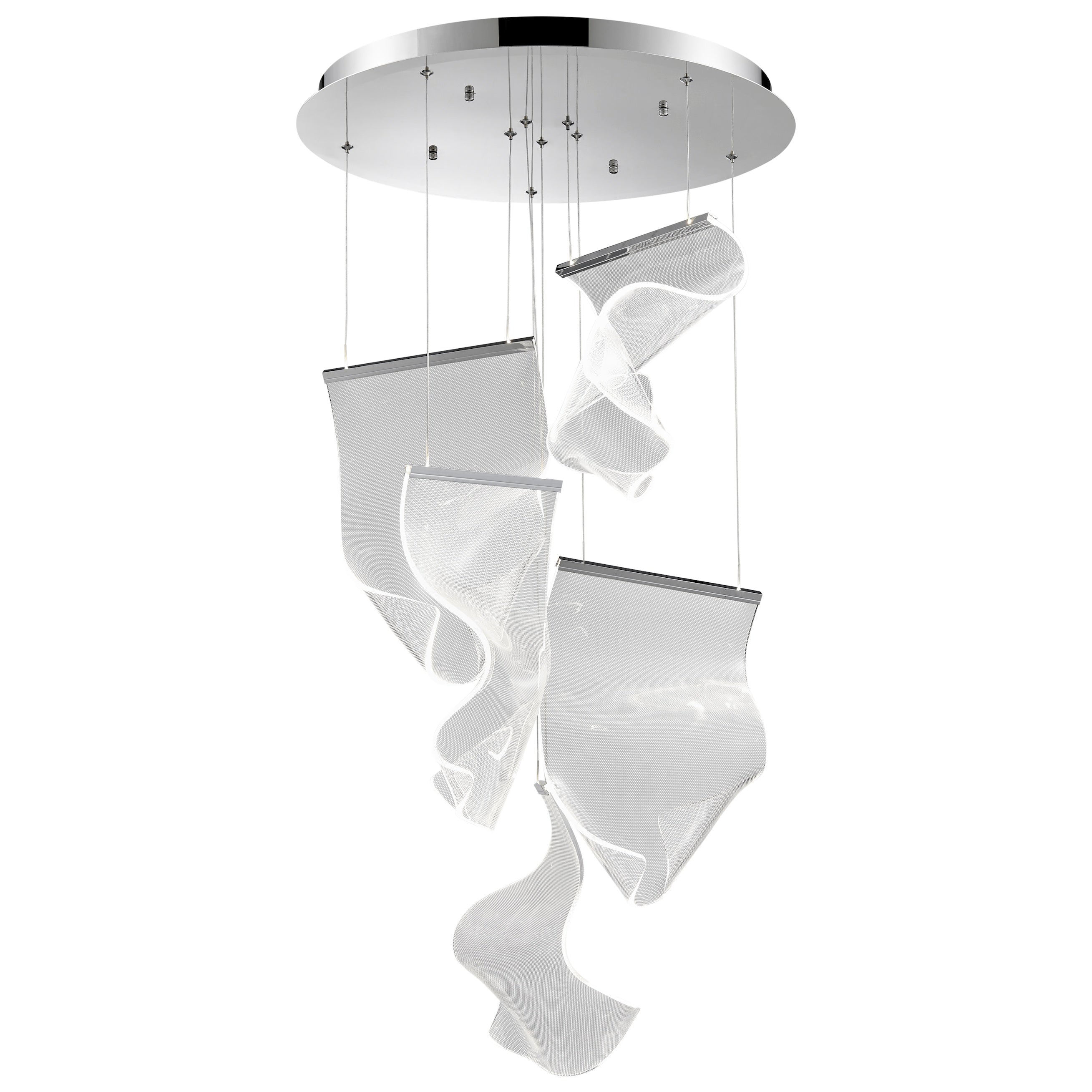 Acrylic Lace 5 Light Chandelier | Chrome