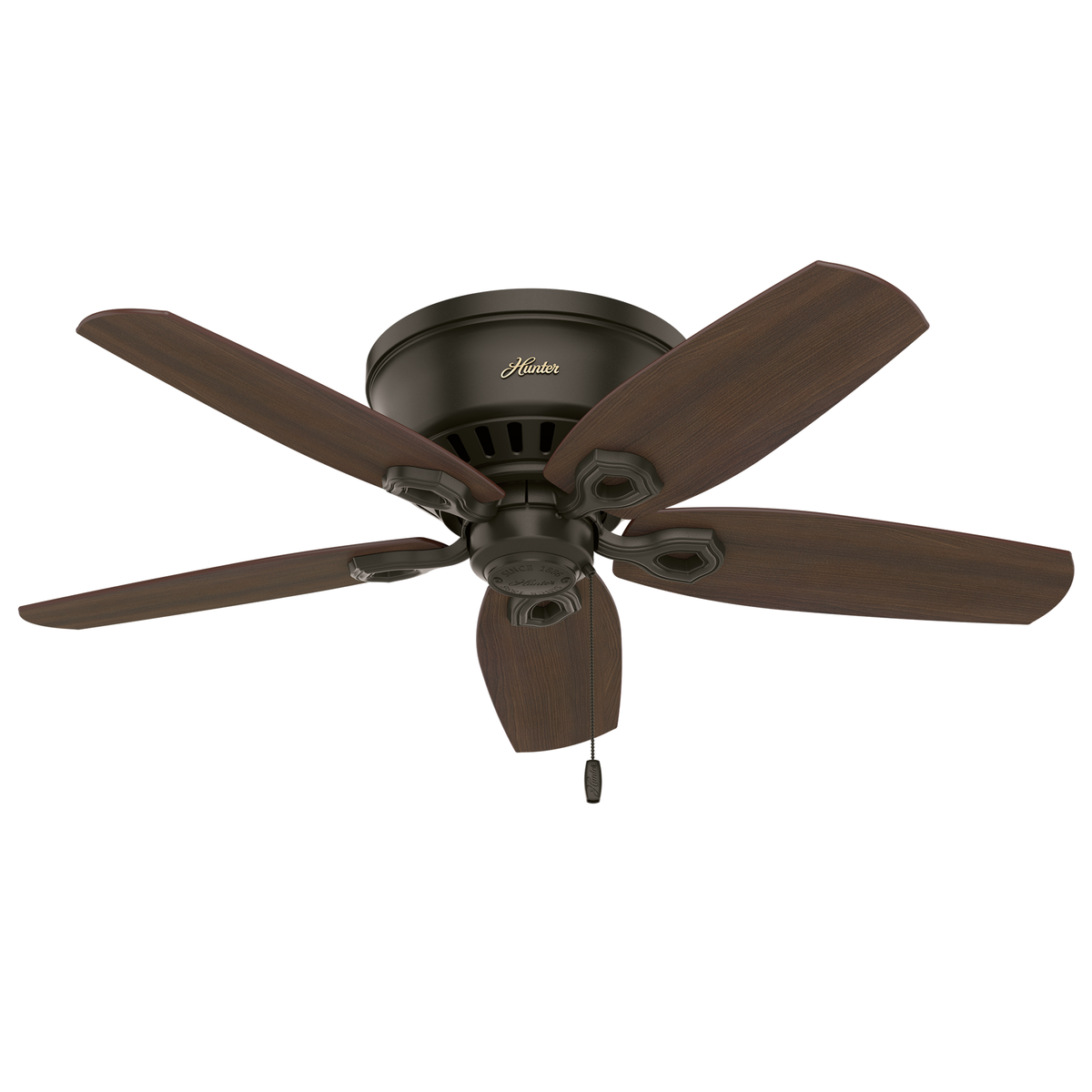 42 inch Builder New Bronze Low Profile Ceiling Fan with LED Light Kit and Pull Chain