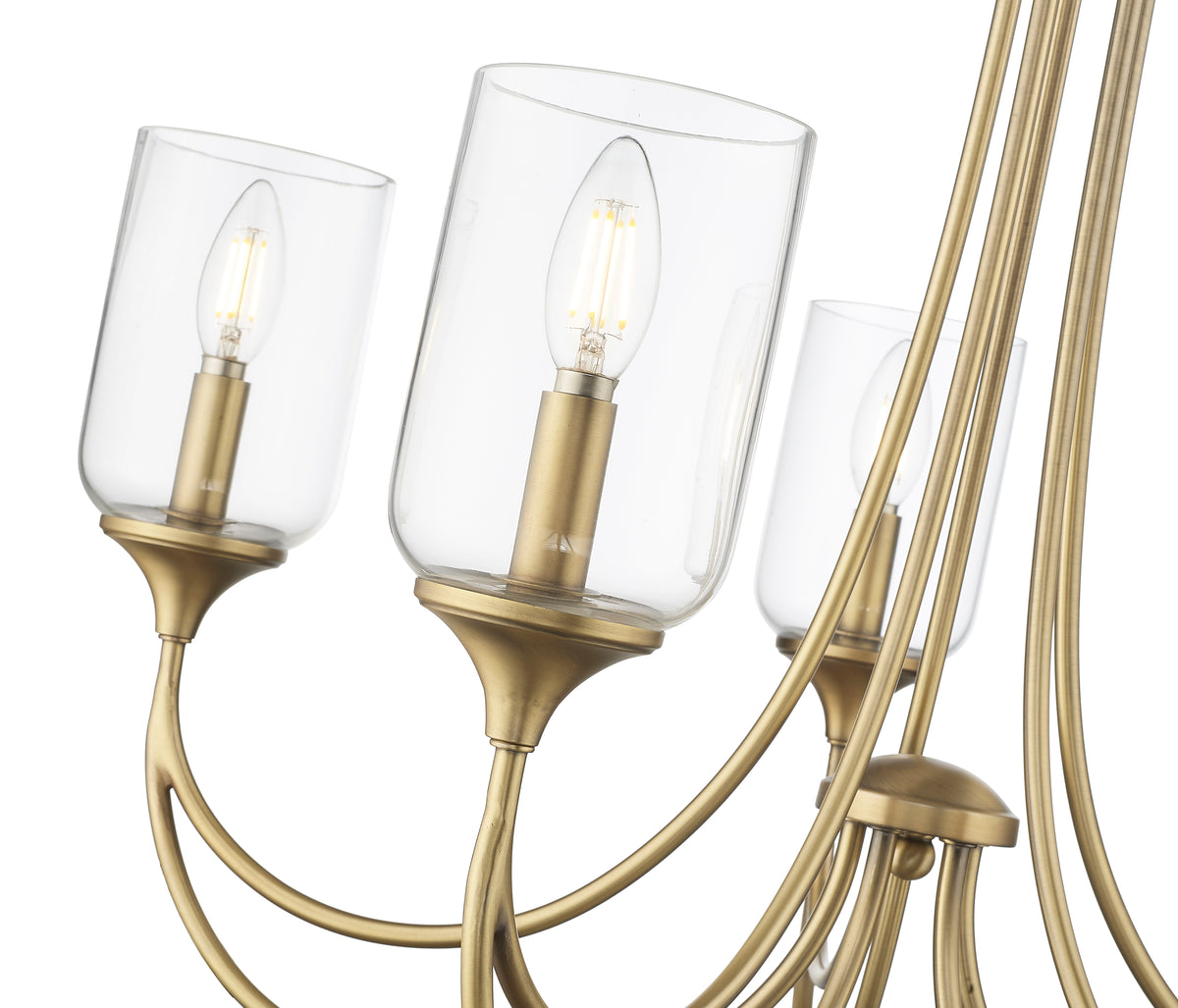 23'' Waddingham Vintage Brass 5 Light Chandelier