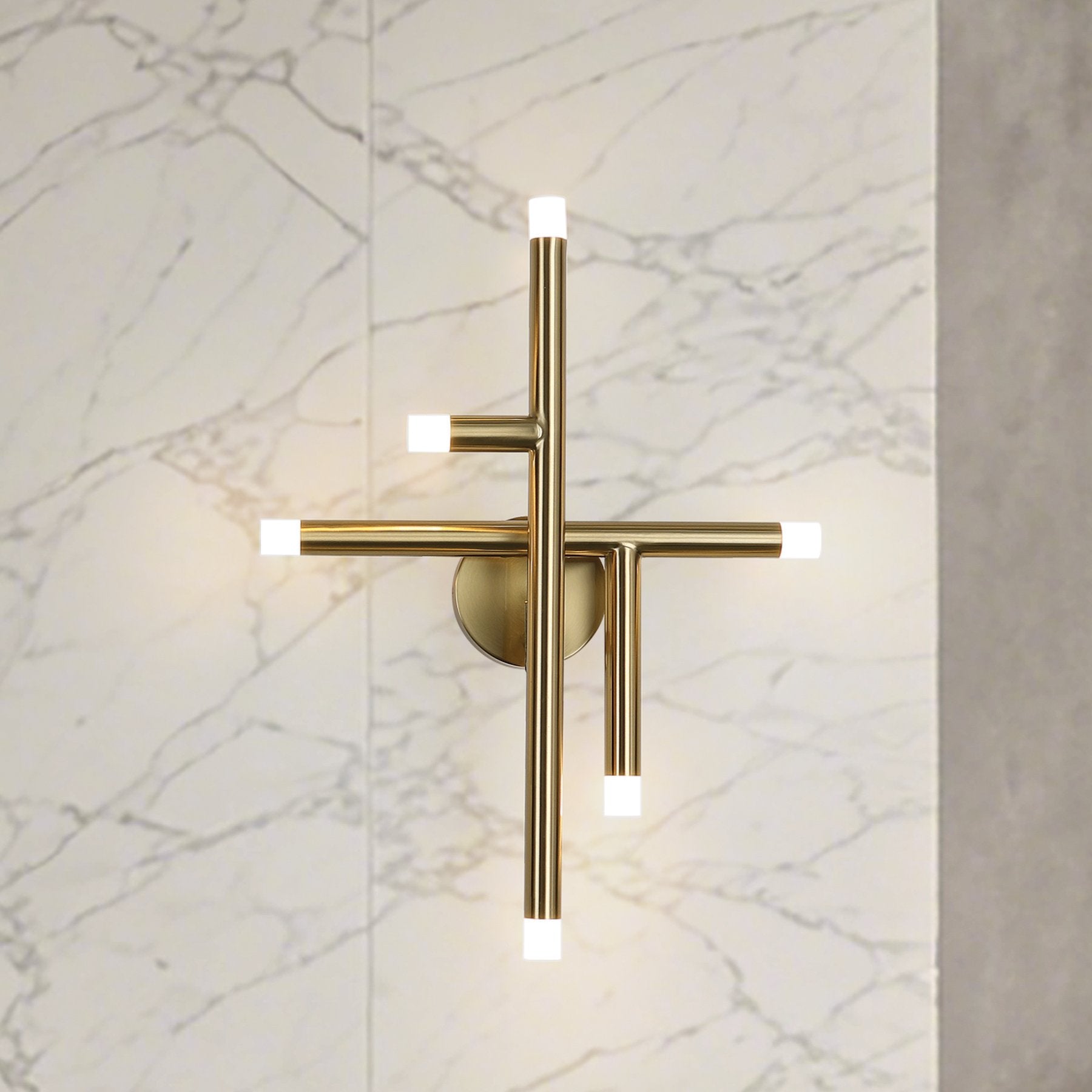 Manhattan 18-inch 6-light Brushed Gold LED Wall Sconce