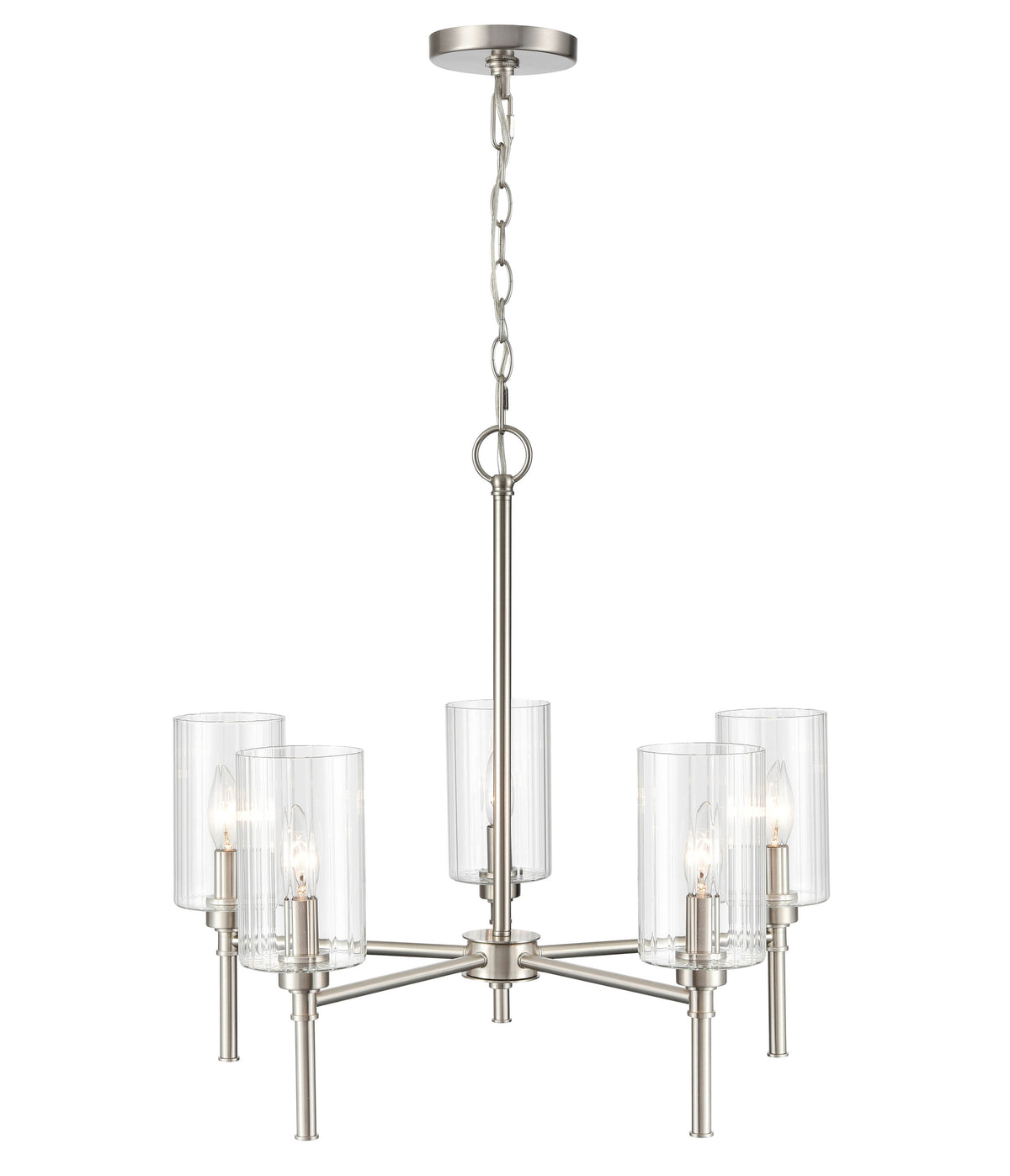 22.25'' Chastine Brushed Nickel 5 Light Chandelier