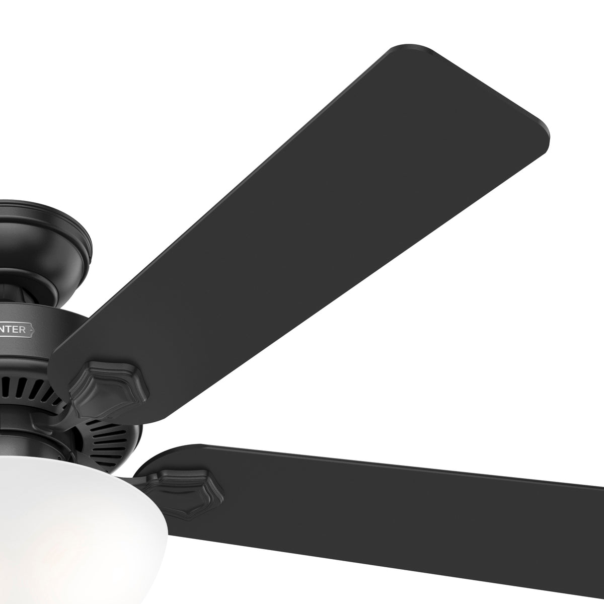 52 inch Swanson Matte Black Ceiling Fan with LED Light Kit and Pull Chain