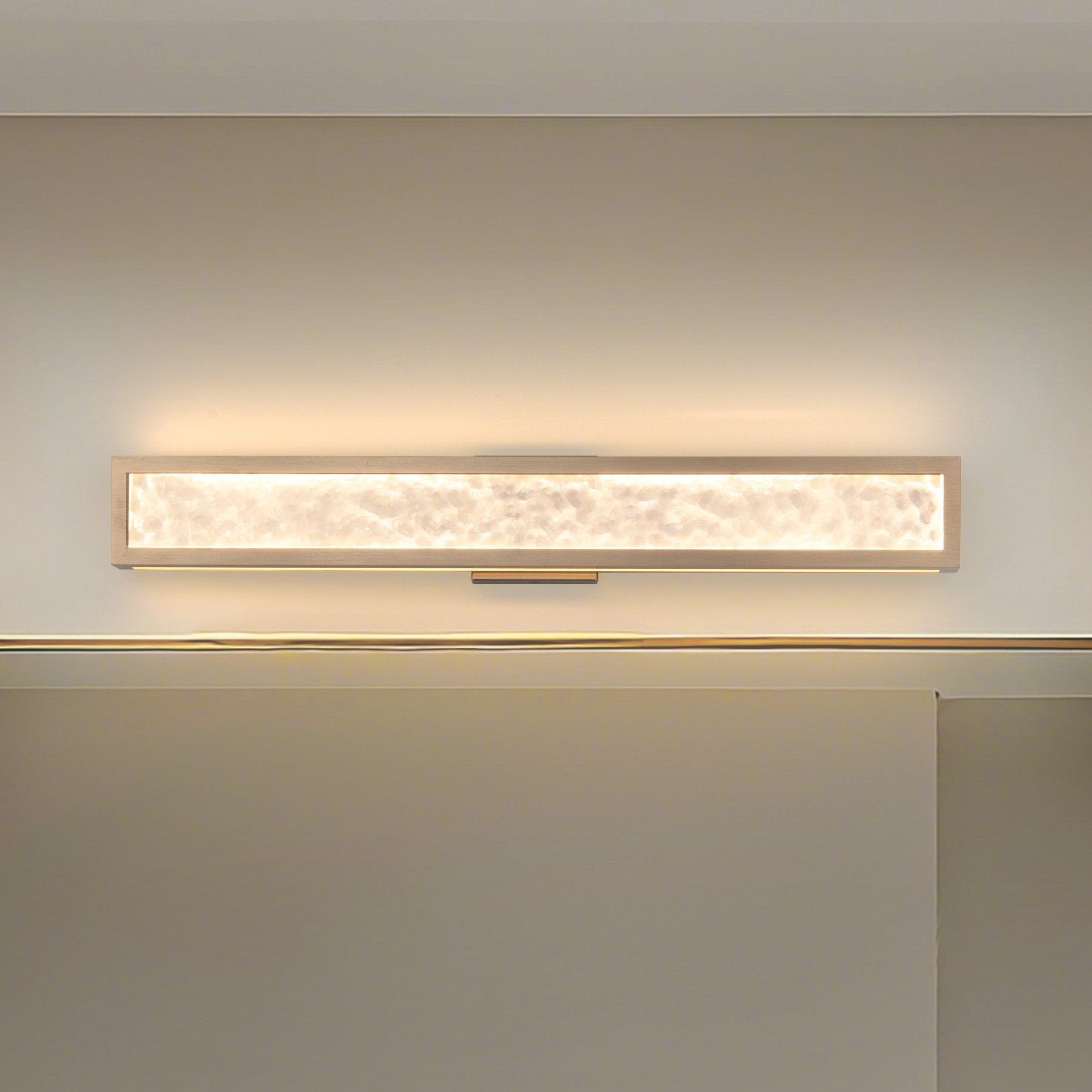 Courtney 32-inch Champagne Gold 5CCT LED Vanity Light with Clear Water Glass