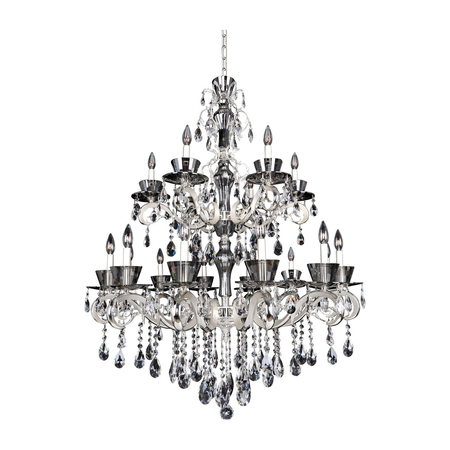 45'' Locatelli 18 Light 2 Tone Silver Chandelier