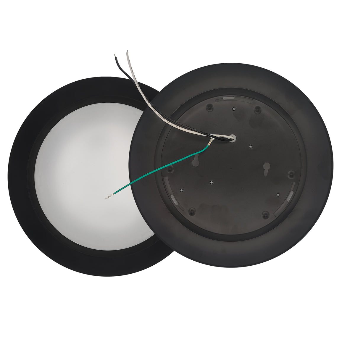 10-inch Black 25W Dimmable LED Disc Downlight, 3000K, 2000 Lumens