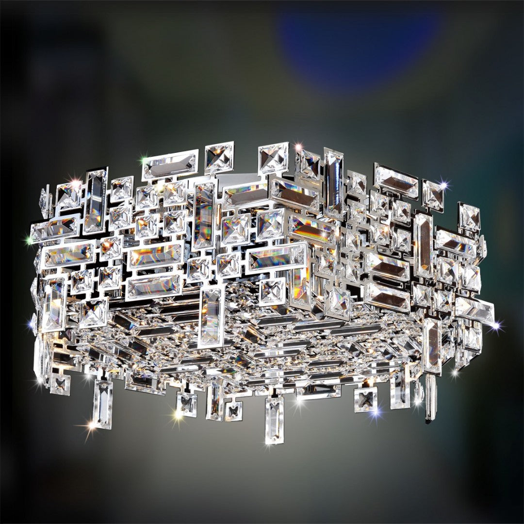 10'' Vermeer 6 Light Chrome Flush Mount