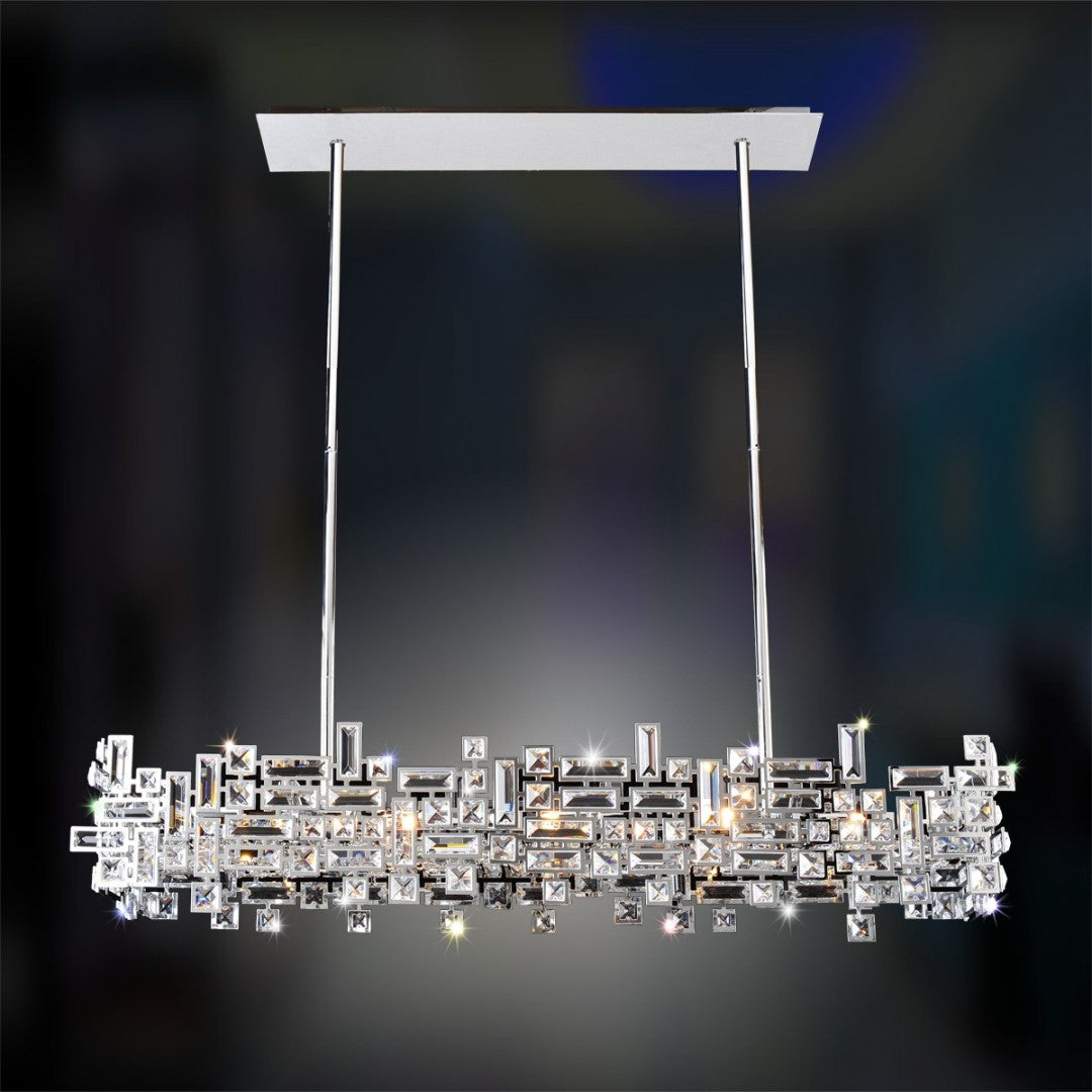 9'' Vermeer 8 Light Chrome Linear Pendant
