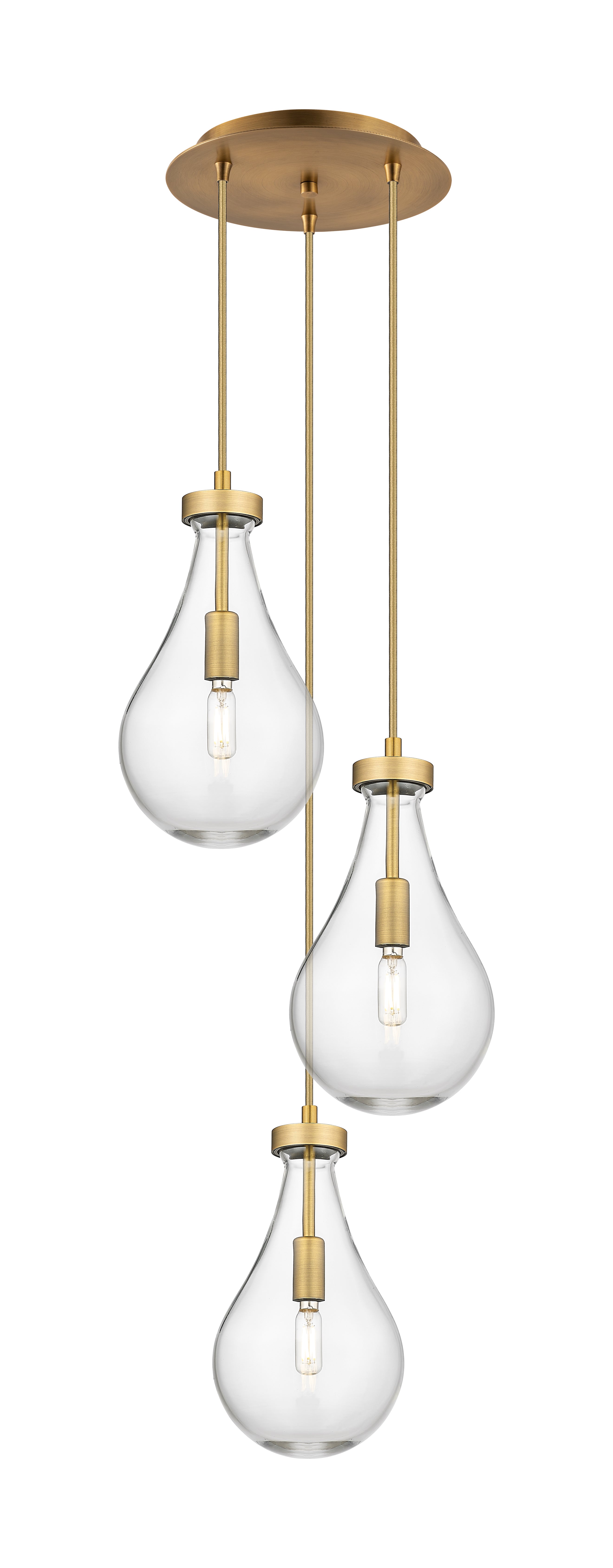 Downtown Urban Multi Pendant Brushed Brass