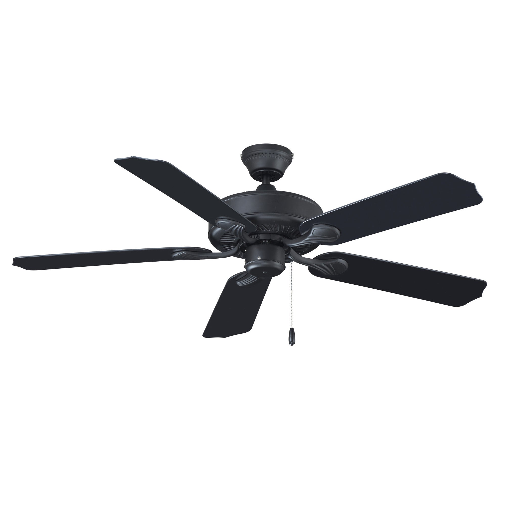52 Inch Sunset AC Matte Black Outdoor Ceiling Fan 5-Blade Reversible