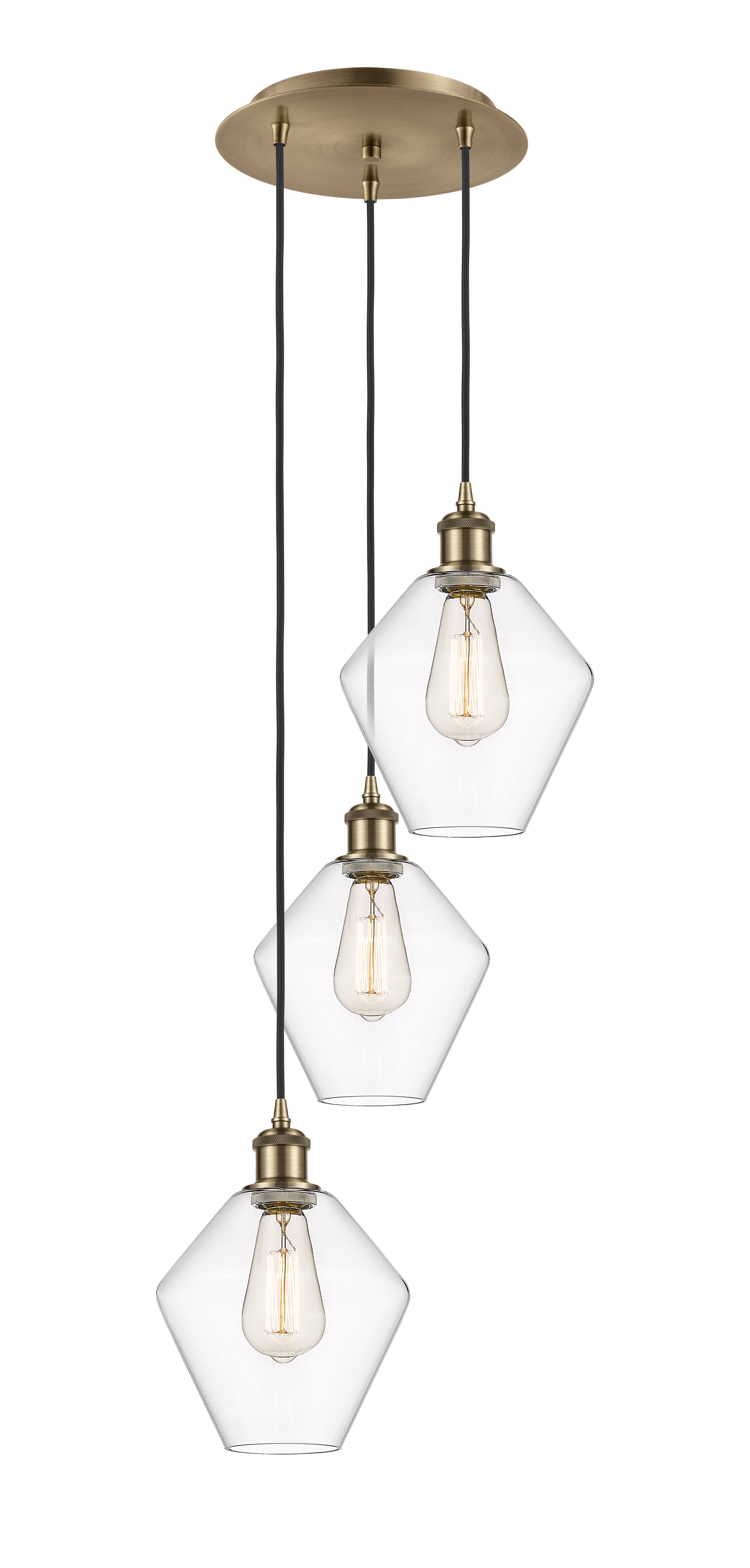 Ballston Multi Pendant Antique Brass Dimmable