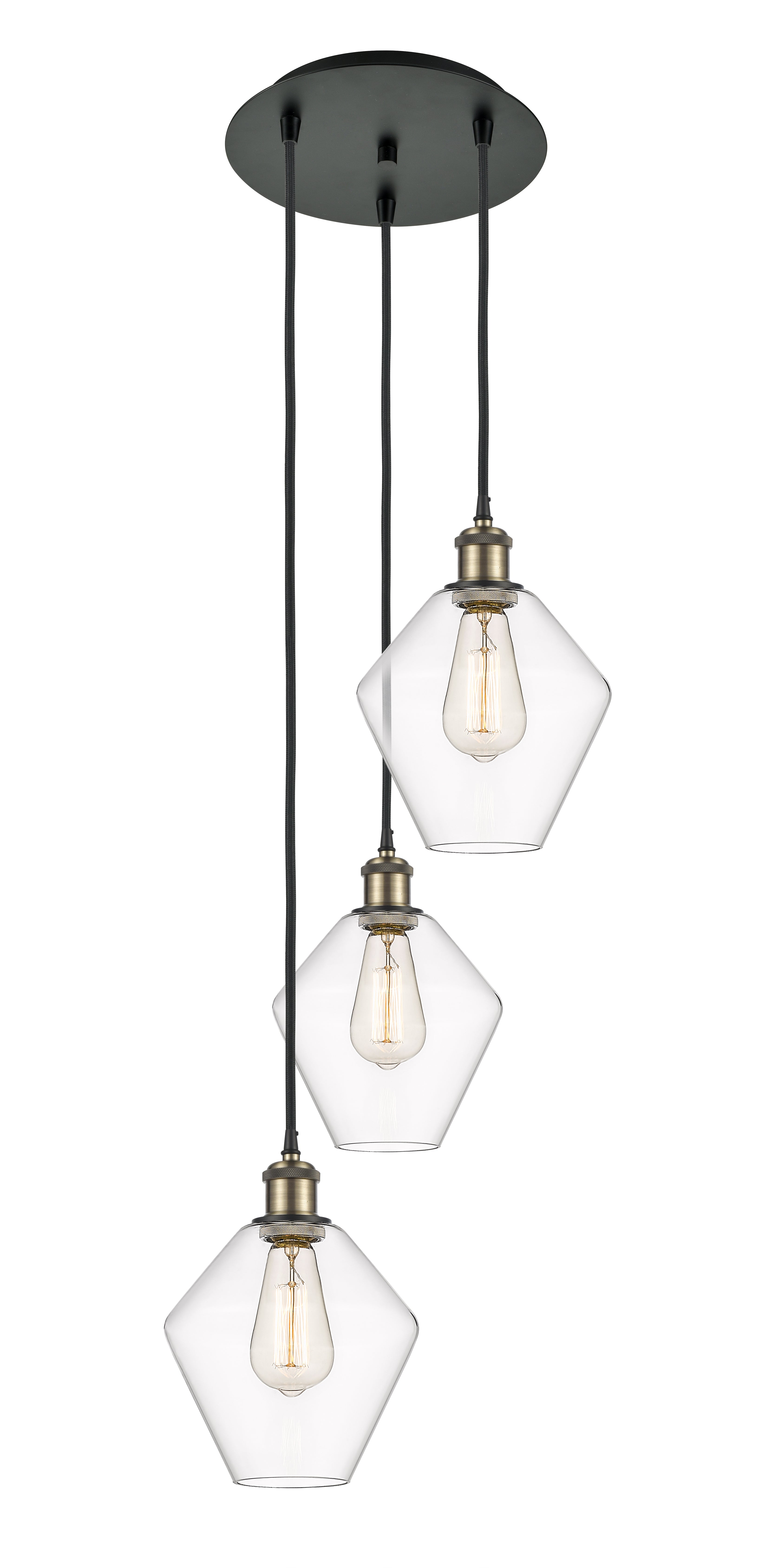 Ballston Multi Pendant Antique Brass Dimmable