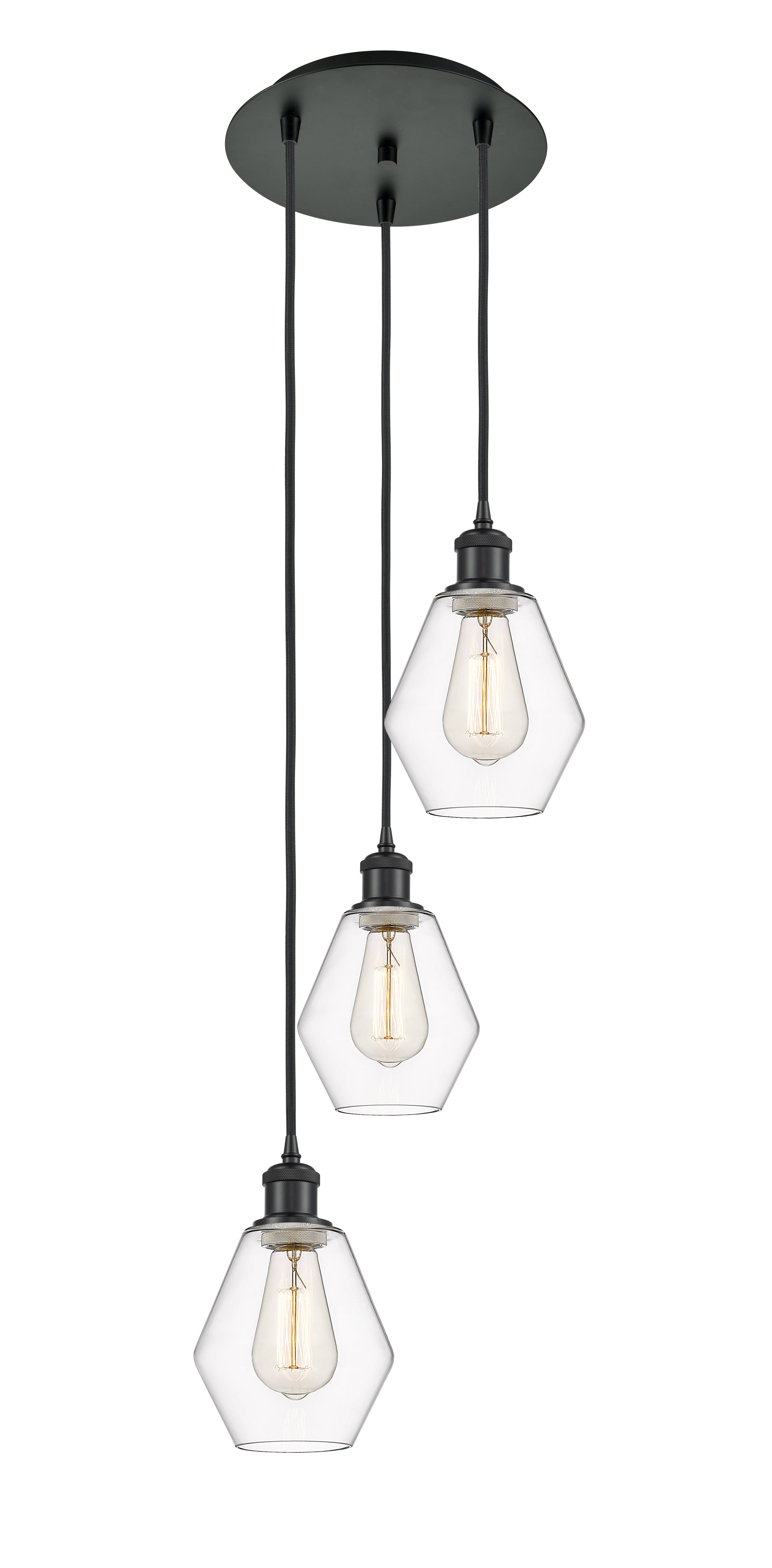 Ballston Multi Pendant Antique Brass Glass