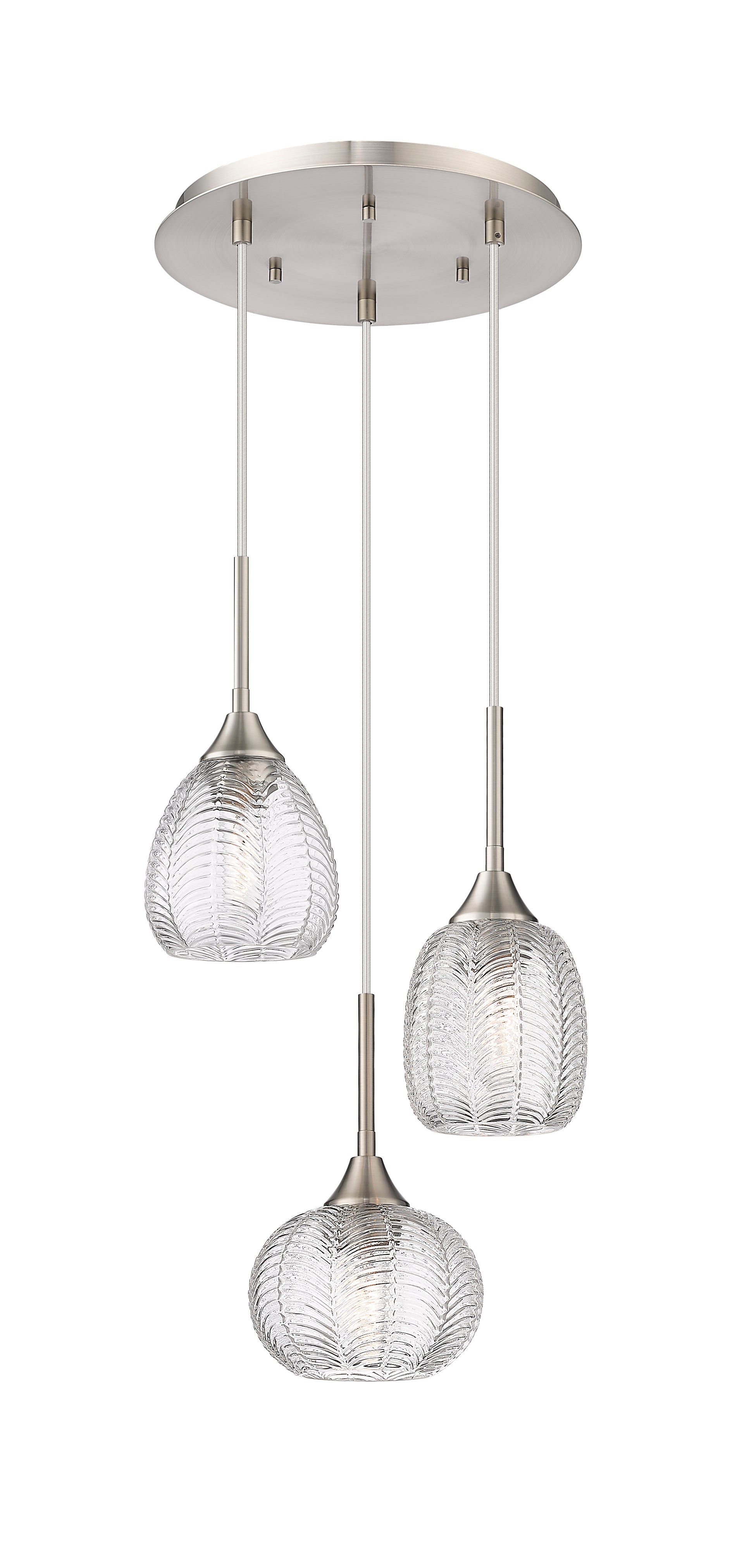 Berkshire Multi Pendant Brushed Brass Glass