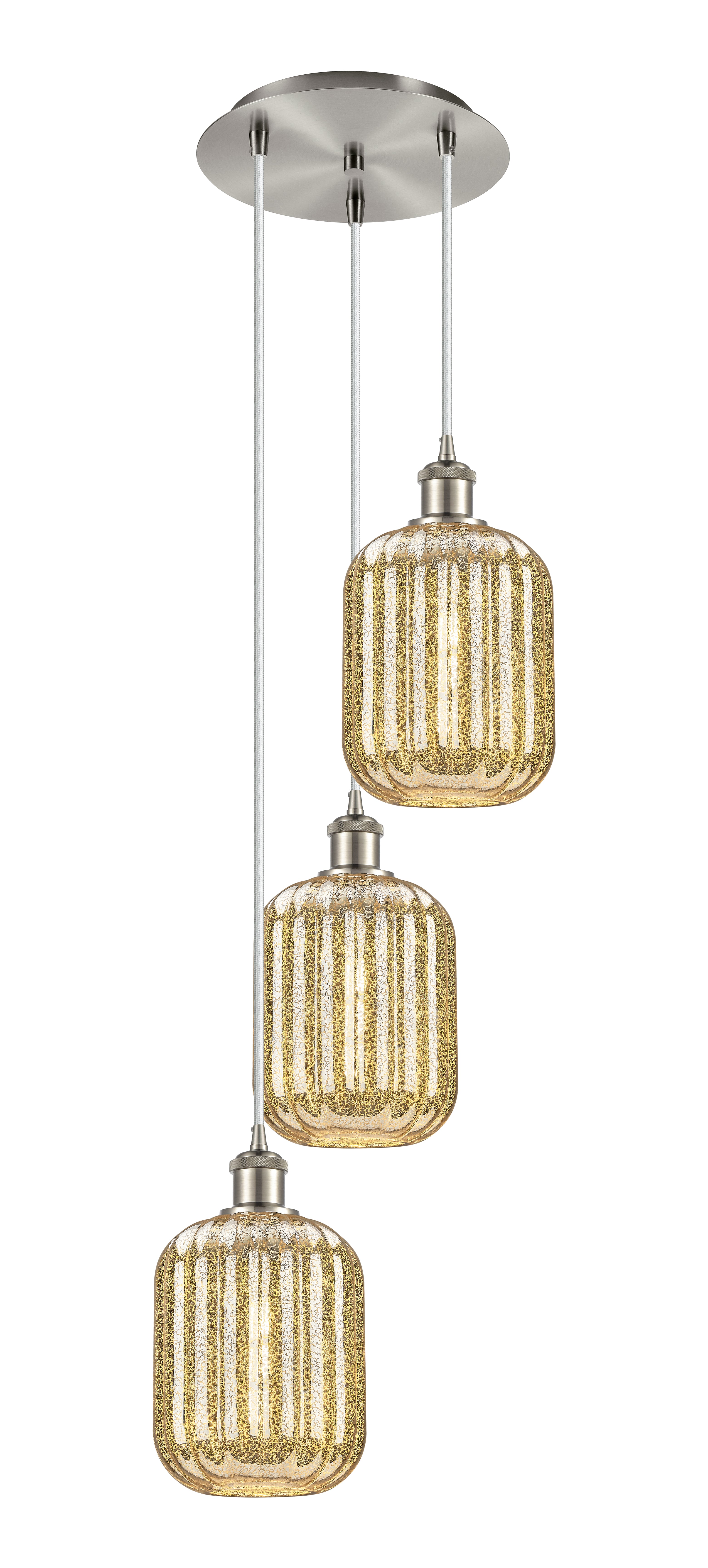 Ballston Multi Pendant Antique Brass Glass