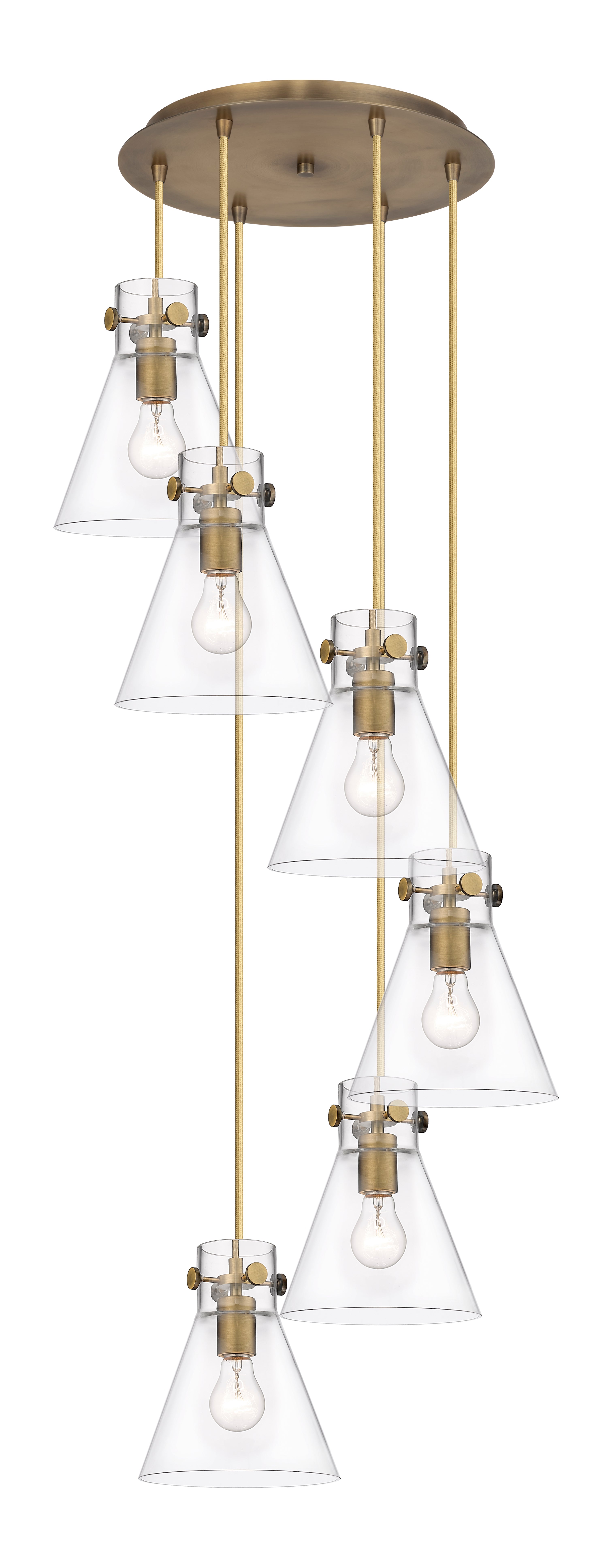 Downtown Urban Multi Pendant Brass Finish