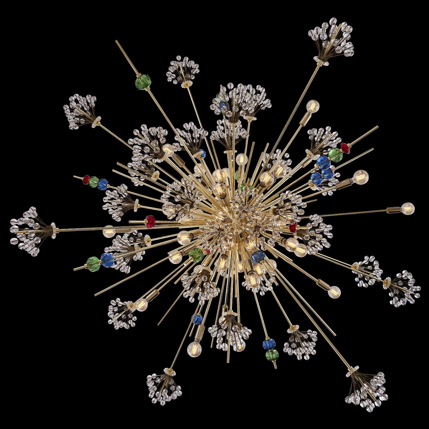 29'' Constellation Colorata 46 Light 18k Gold Chandelier