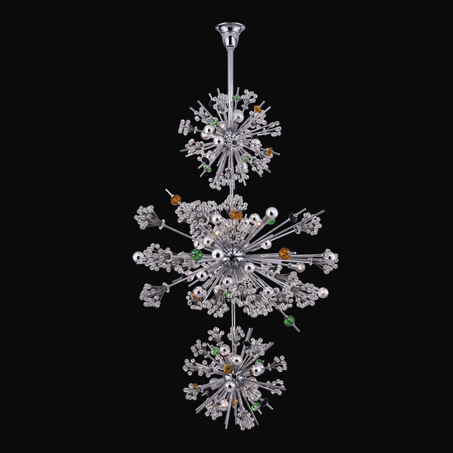 60'' Constellation Colorata 50 Light Chrome Tiered Chandelier