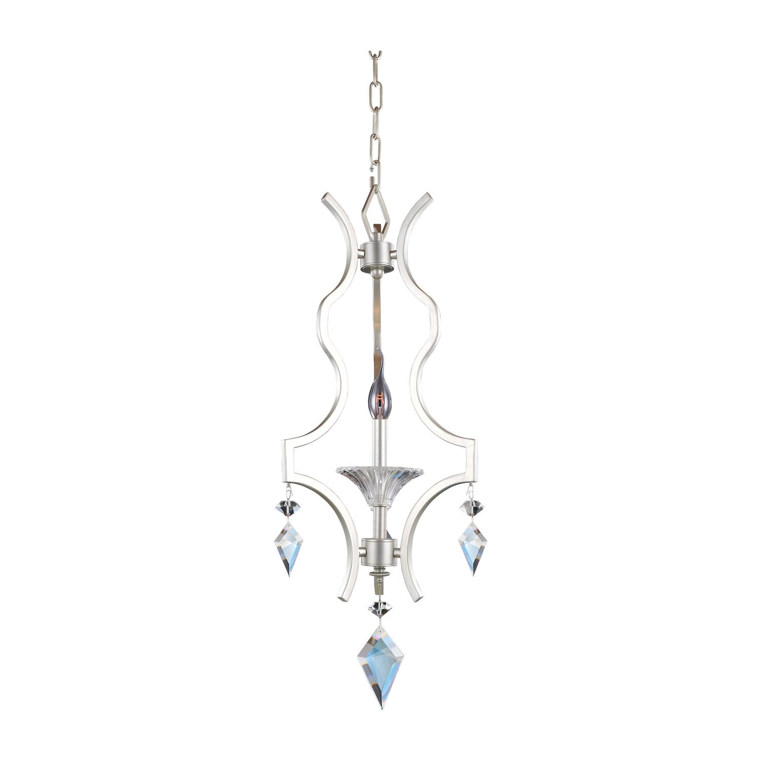 29'' Florence 1 Light Tarnished Silver Chandelier