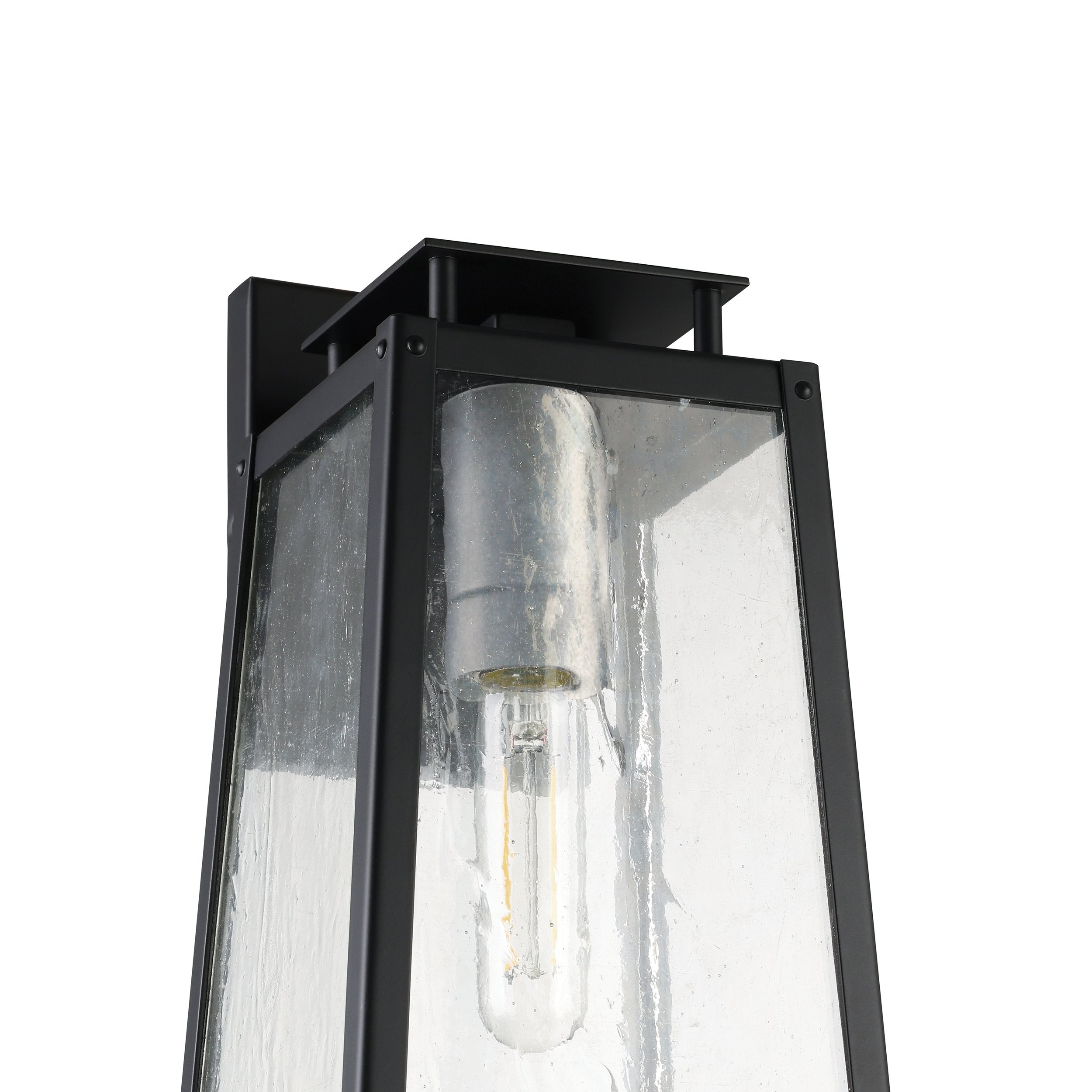 Salford 13-inch 1-light Matte Black Exterior Wall Sconce with Clear Antique Glass