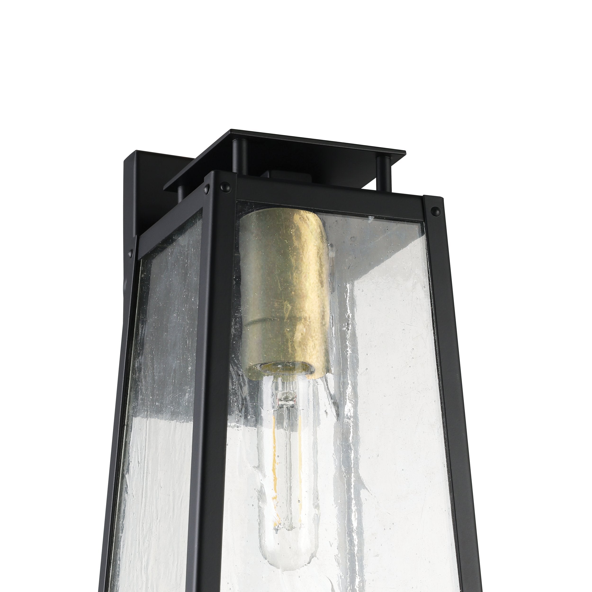 Salford 13-inch 1-light Matte Black Exterior Wall Sconce with Clear Antique Glass