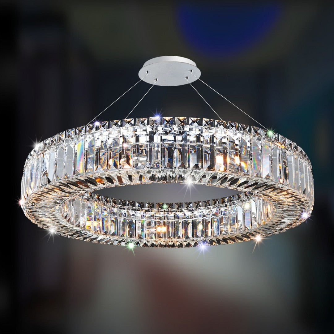 4'' Rondelle 9 Light Chrome Chandelier